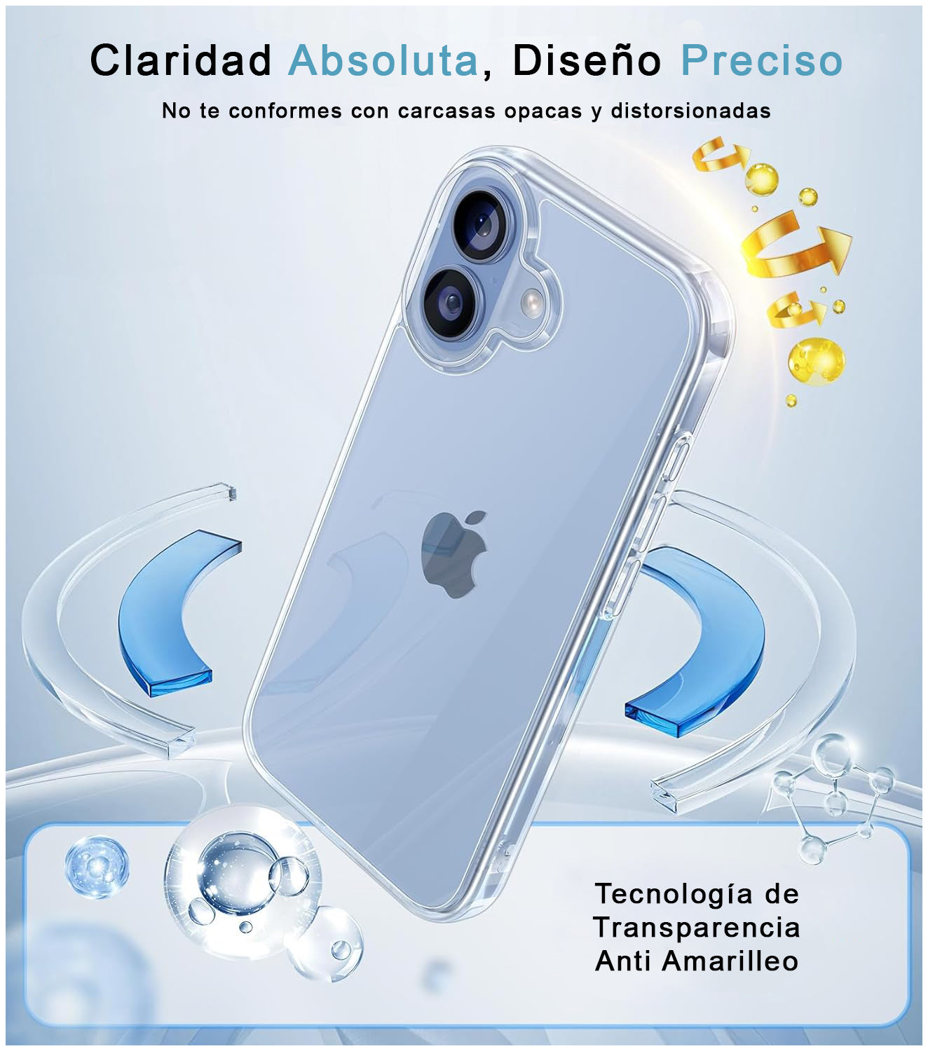 Carcasa Antigolpe Rígida Clear iPhone 17