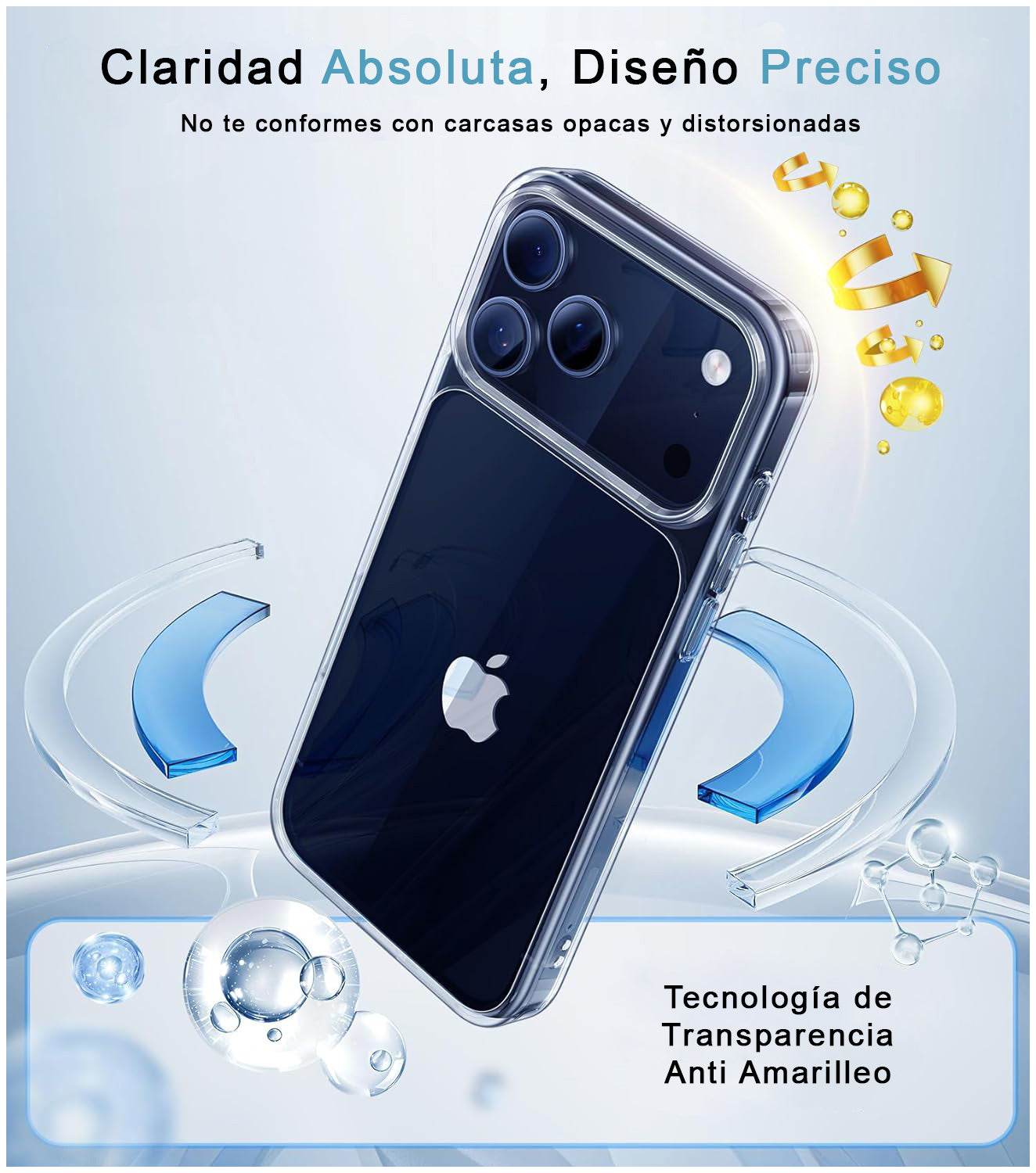 Carcasa Antigolpe Rígida Clear iPhone 17 Pro