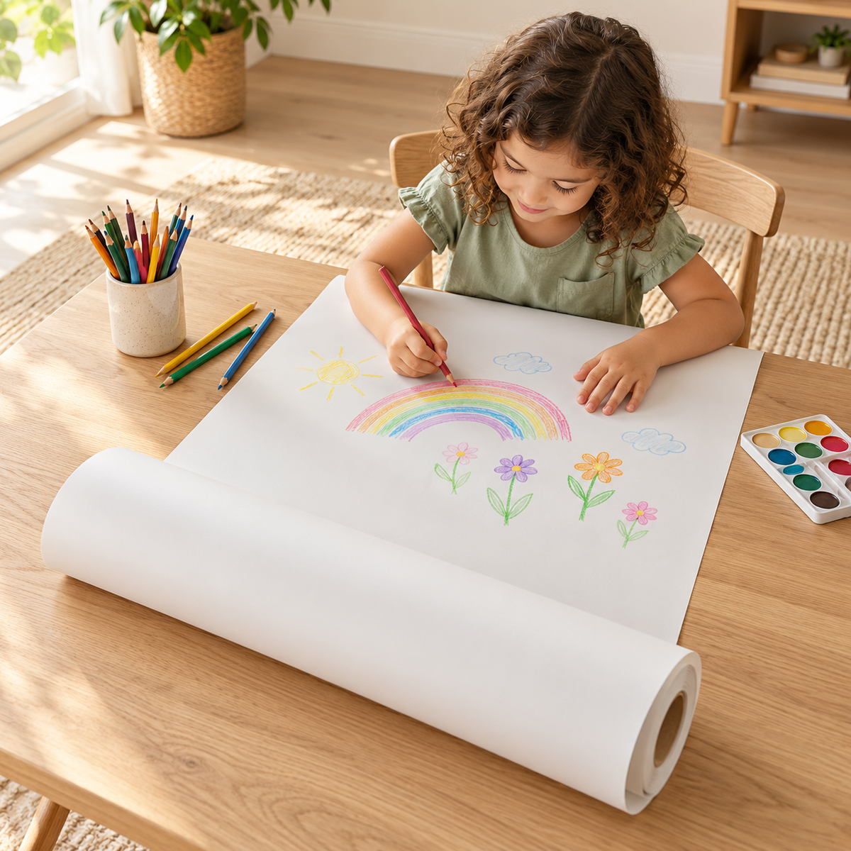 Rollo Papel Dibujo Infantil 30 Metros Para Atril y Mesa / Decopro