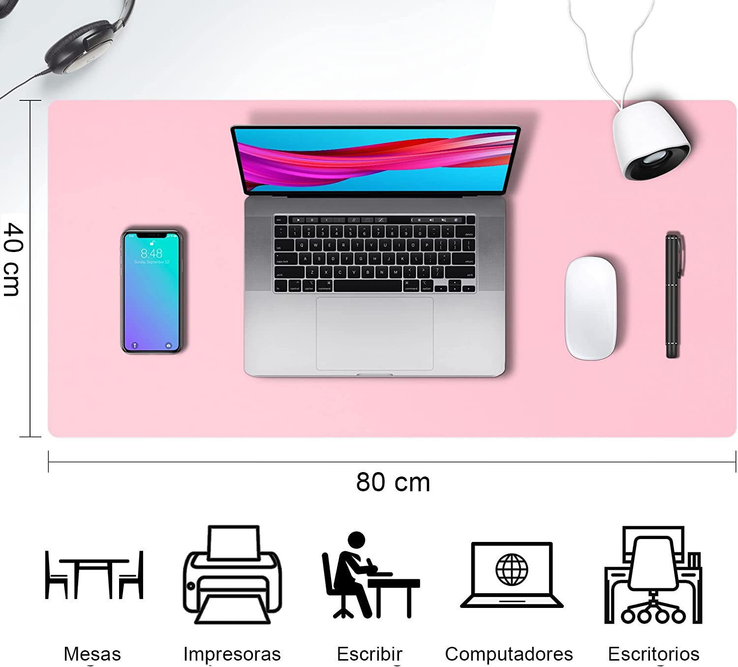 Alfombrilla / Mousepad de Cuero para Escritorio 80×40 cm – Personalizable con Láser