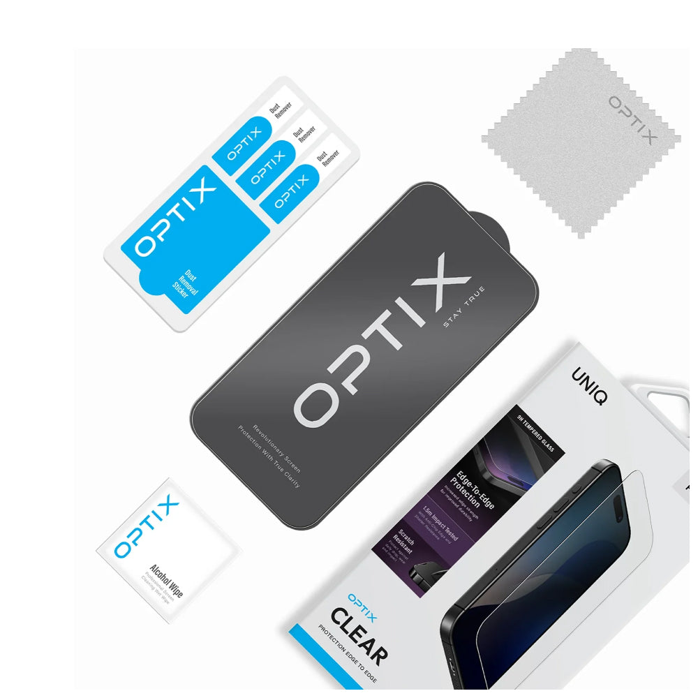 Lámina Uniq Optix Clear Vidrio Templado 9H iPhone 16 Pro Max