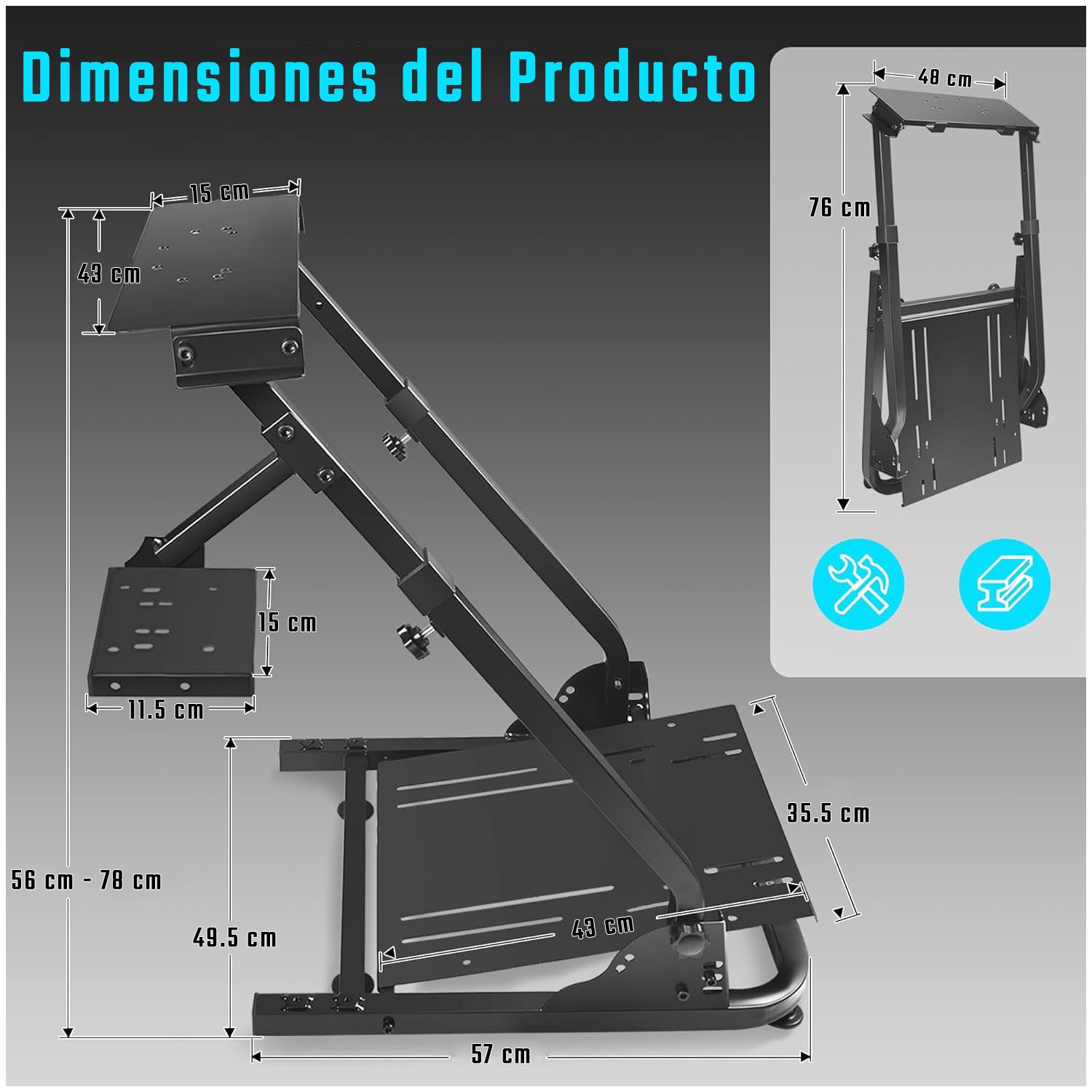 Soporte Volantes Carreras Para Thrustmaster Fanatec Logitech G920 G25 G27 G29 G923 T300