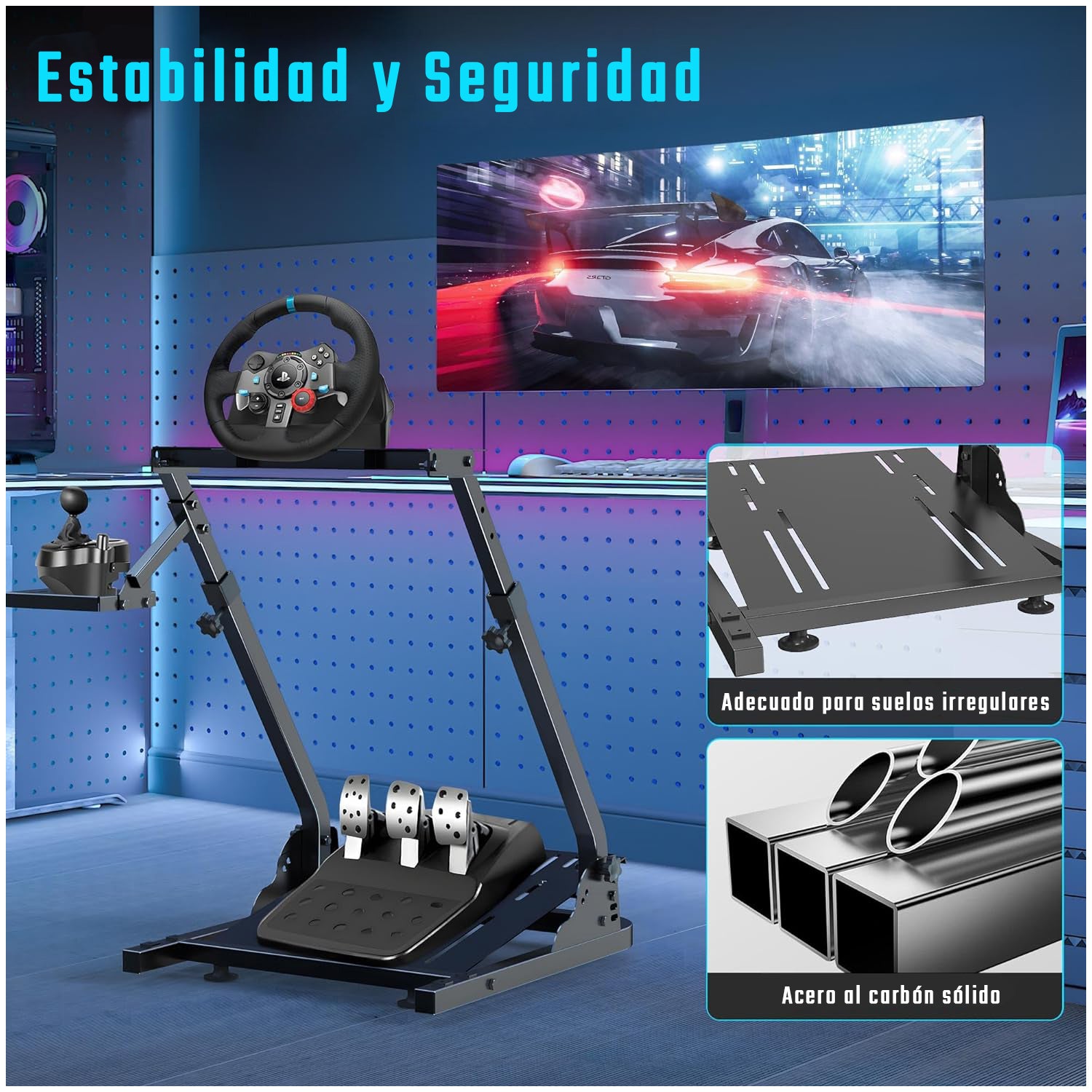 Soporte Volantes Carreras Para Thrustmaster Fanatec Logitech G920 G25 G27 G29 G923 T300