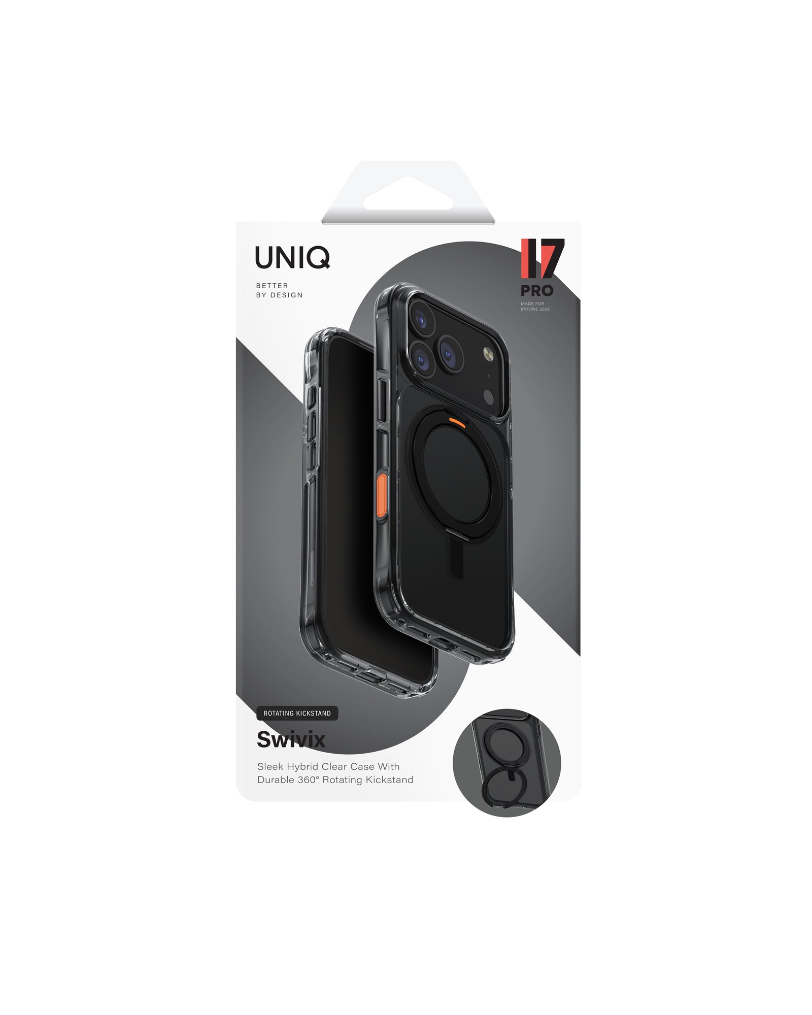 Carcasa Uniq Swivix Soporte Giratório iPhone 17 Pro - Negra - PREVENTA - ENTREGA 10 OCTUBRE