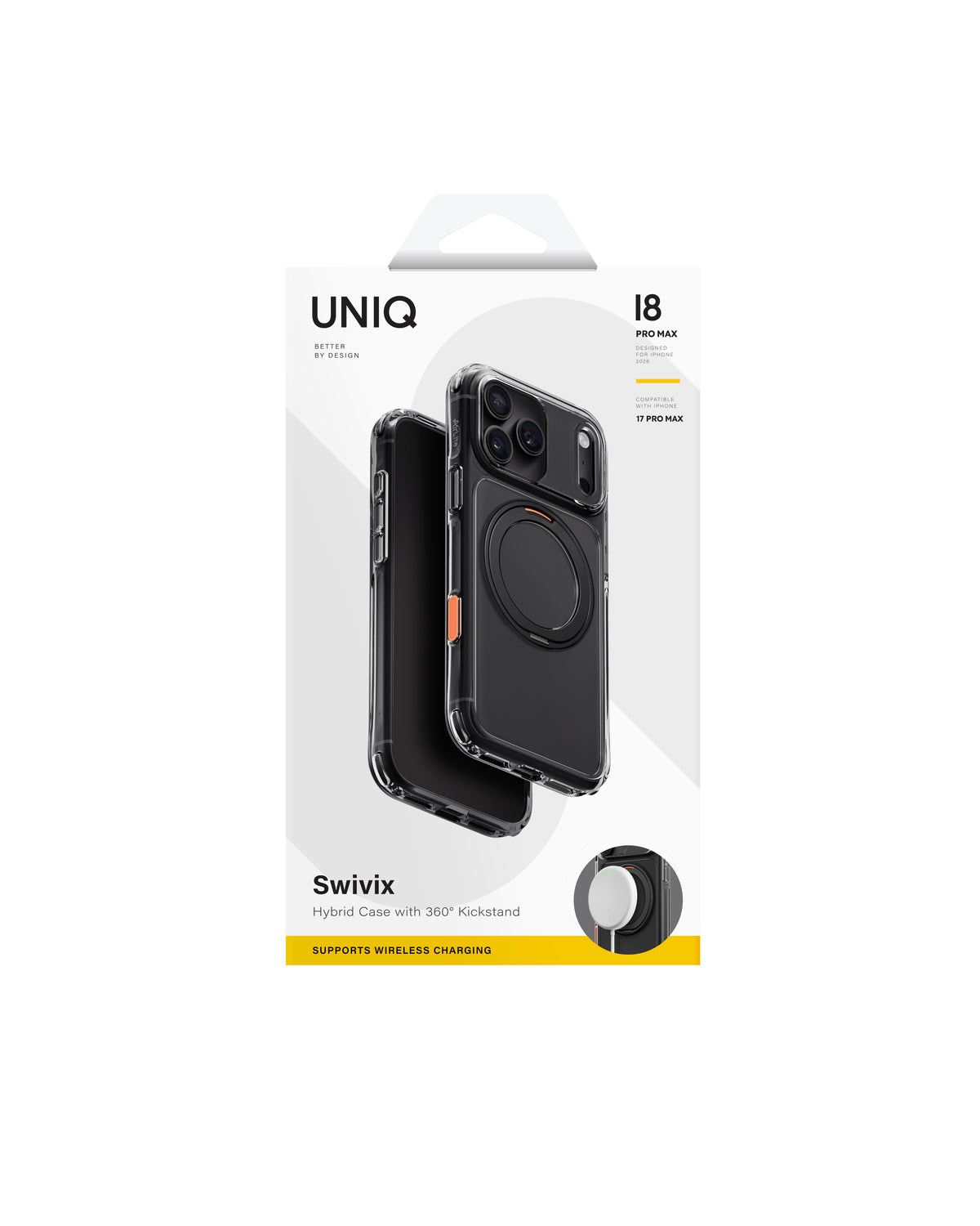 Carcasa Uniq Swivix Magsafe Soporte Giratório iPhone 18 Pro Max - Negra