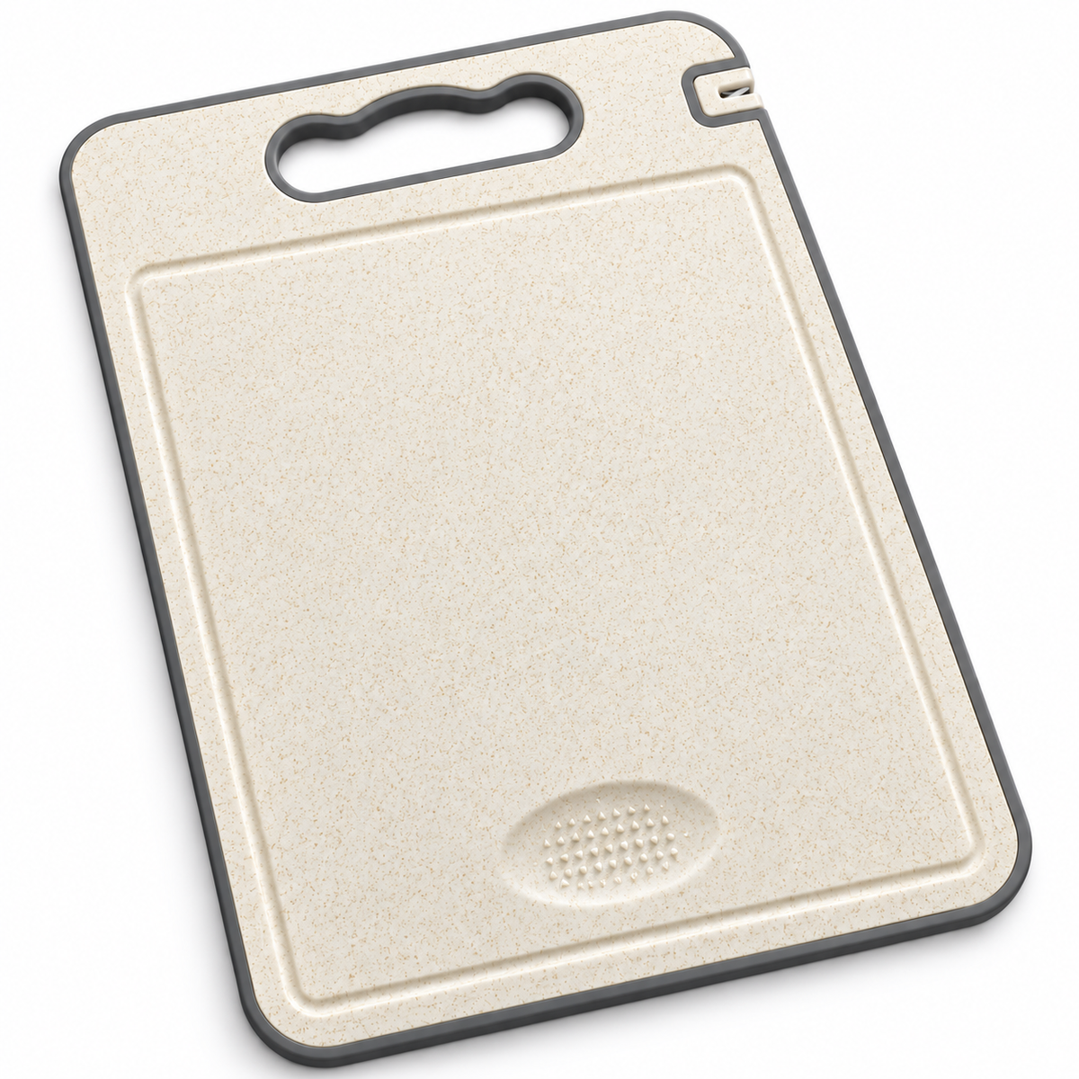 Tabla de Picar Doble Cara Acero Inoxidable + Afilador Cuchillos / Antideslizante + Canal - Decopro