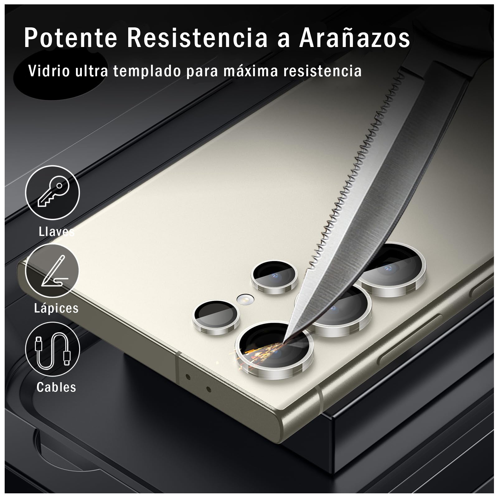 Protector De Lente Con Borde De Aluminio Para Cámara De Samsung S24 Ultra