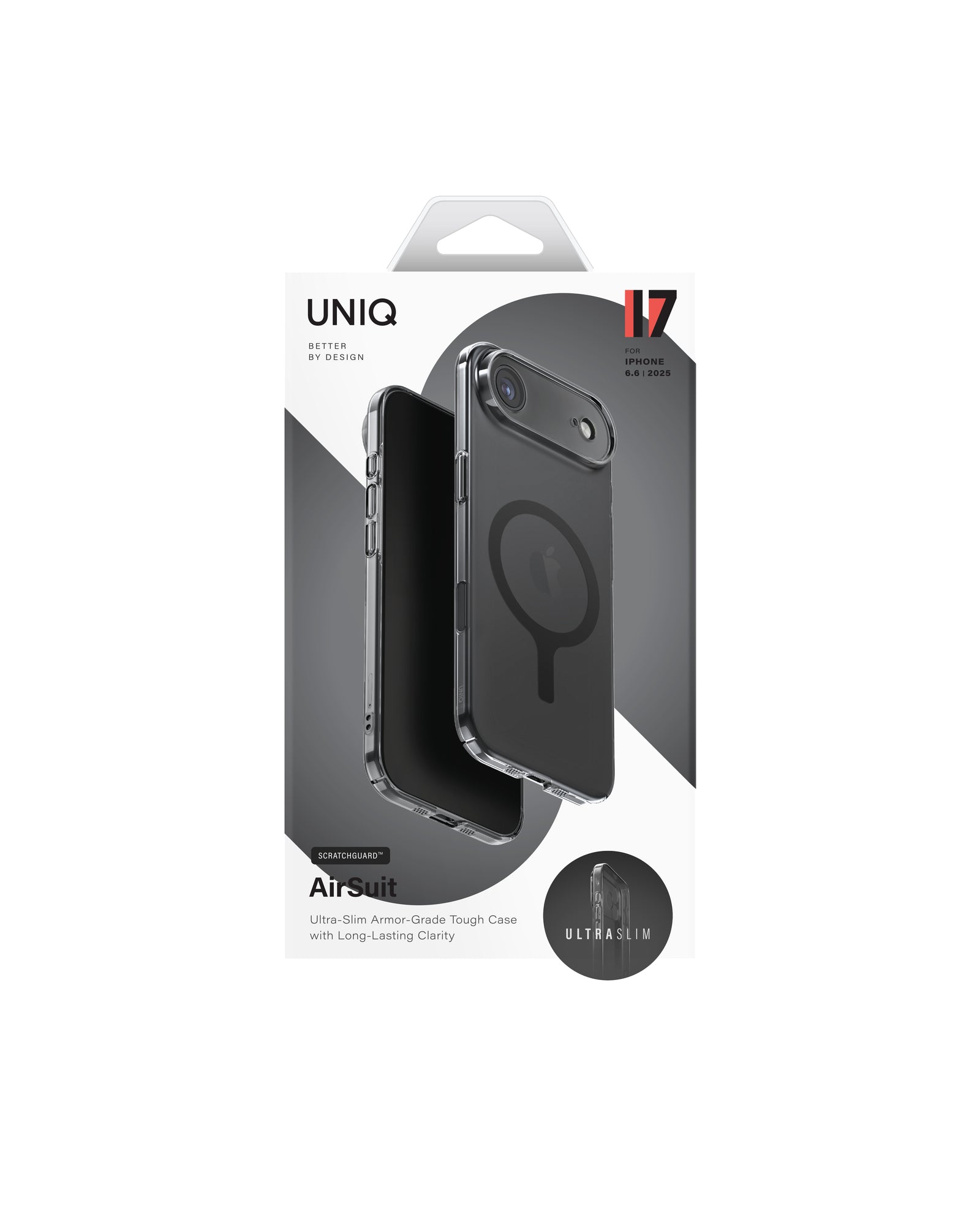 Carcasa Uniq Airsuit Ultradelgada 1.3 mm Magsafe iPhone Air - Negra - PREVENTA - ENTREGA 10 OCTUBRE