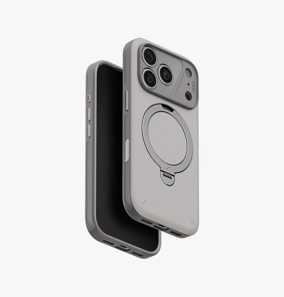 Carcasa Uniq Elix Magsafe Con Soporte Giratorio iPhone 18 Pro - Gris - OPEN BOX - NUEVA PERO SIN EMPAQUE
