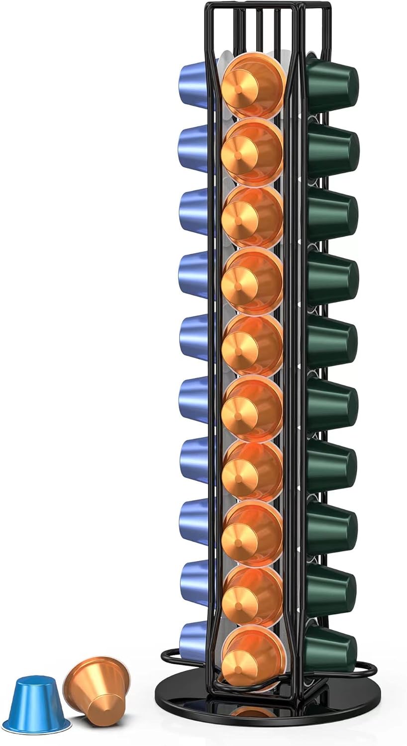 Organizador Cápsulas Nespresso Giratorio Decopro 40 Unidades – Soporte Metálico 360°