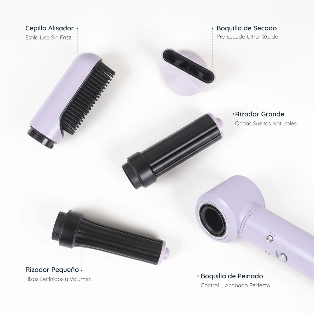Secador de pelo Multistyler 5 en 1 / Lila / Tcare