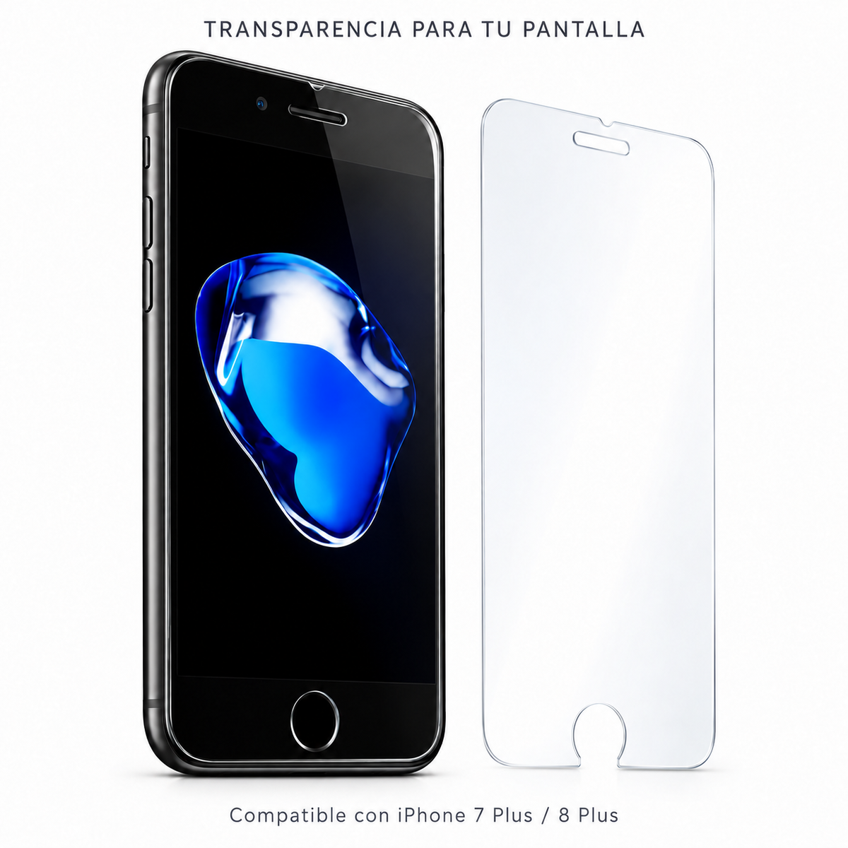 Lámina Vidrio Templado 2.5D iPhone 7 Plus - 8 Plus 9H Transparente