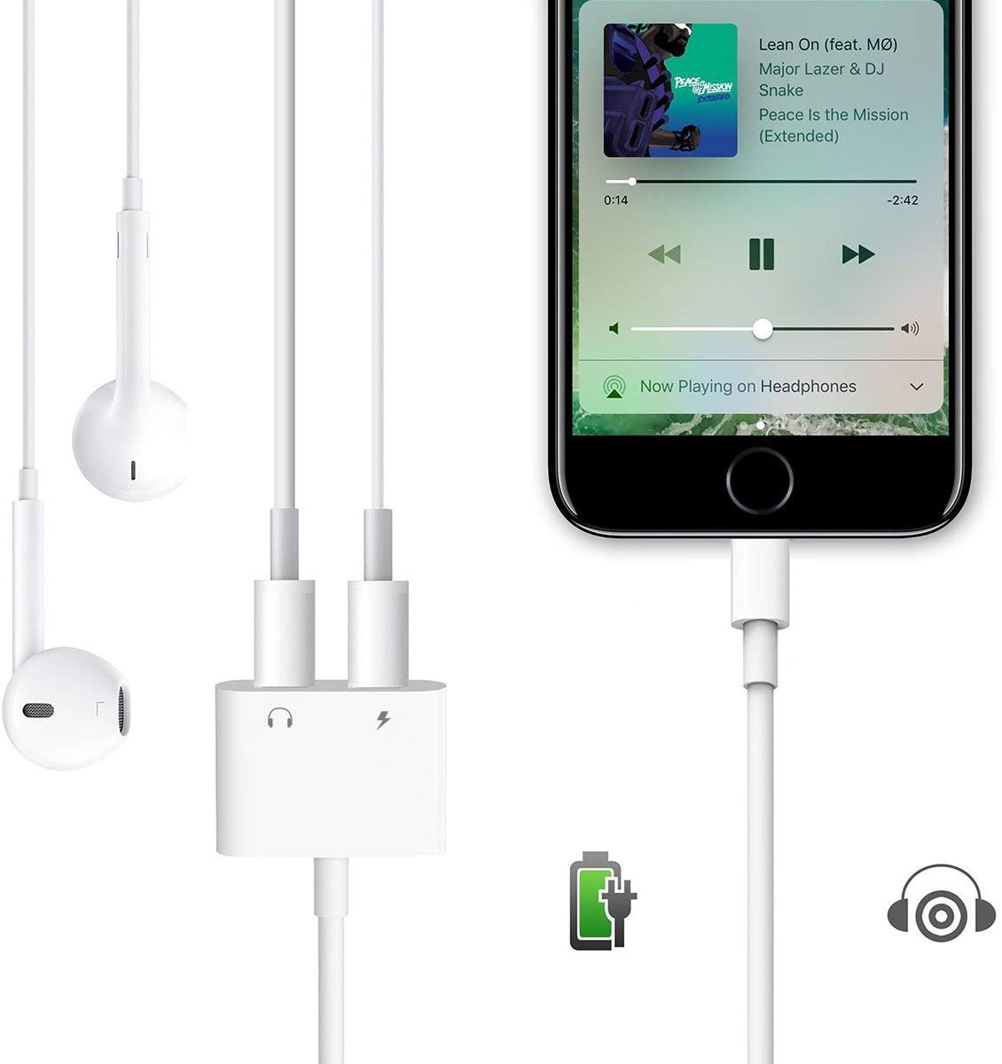 Adaptador Audifonos iPhone Lightning 2 en 1 - Joyroom