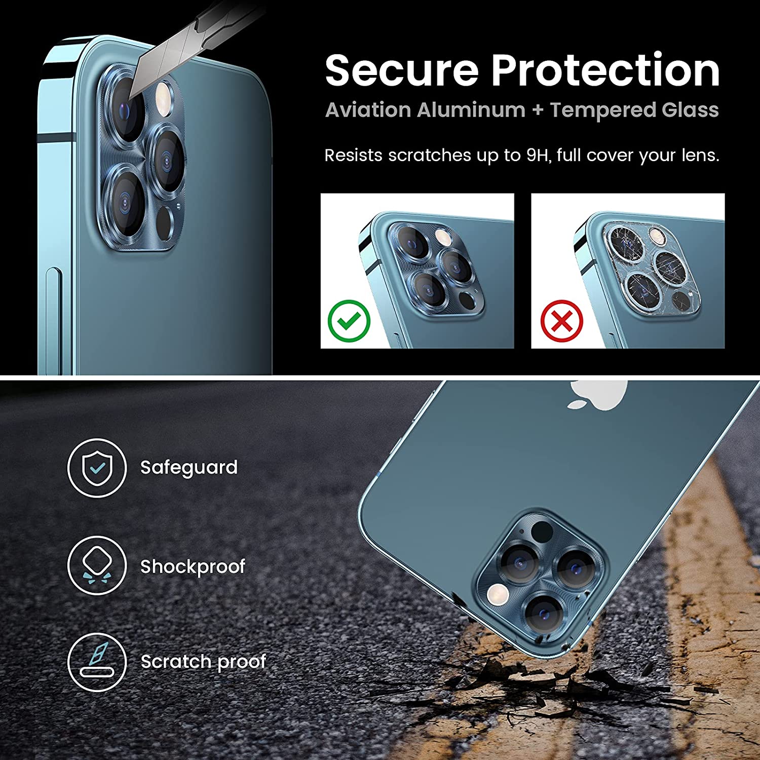 Protector De Cámara De Aluminio iPhone 12 Pro