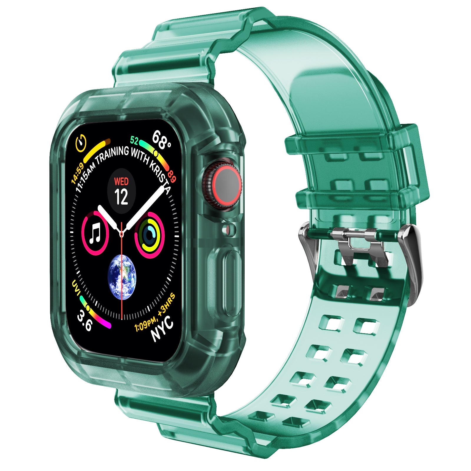 Correa + Protector Plástico Traslúcido Para Apple Watch