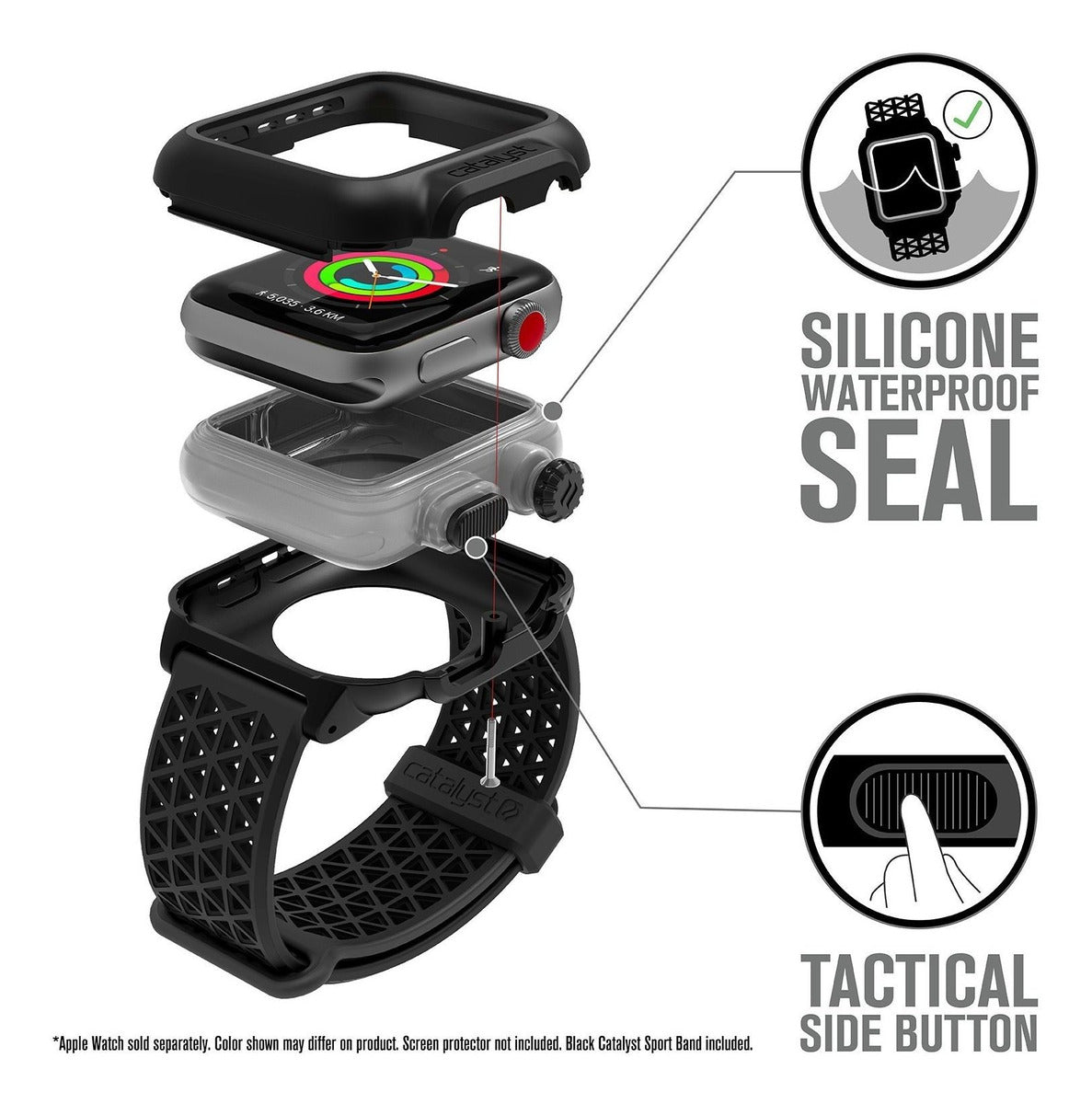 Correa Deportiva + Carcasa Catalyst Waterproof Sumergible Apple Watch 42 MM