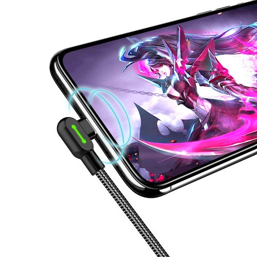 Cable Gamer USB a Lightning Mcdodo 90° – Carga Rápida 3A y Transferencia de Datos | 1,2 y 1,8 Metros