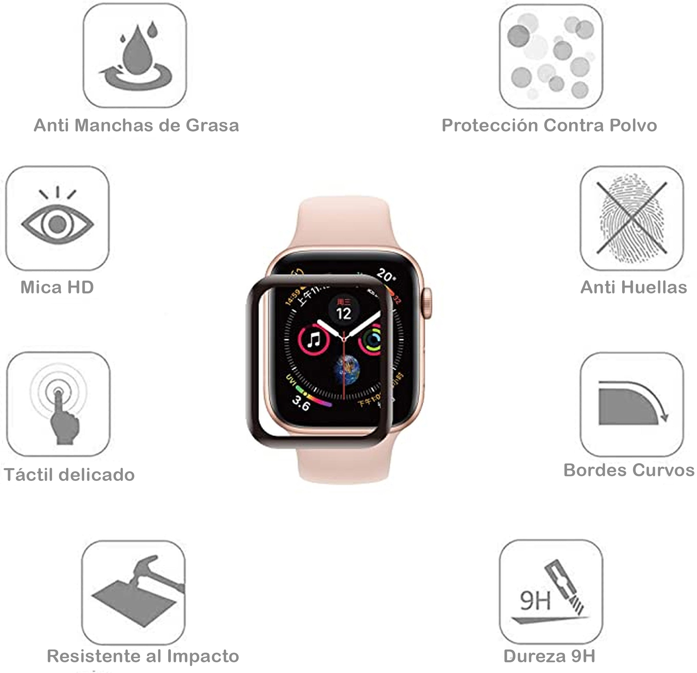 Lamina De Vidrio Templado Apple Watch 45 MM