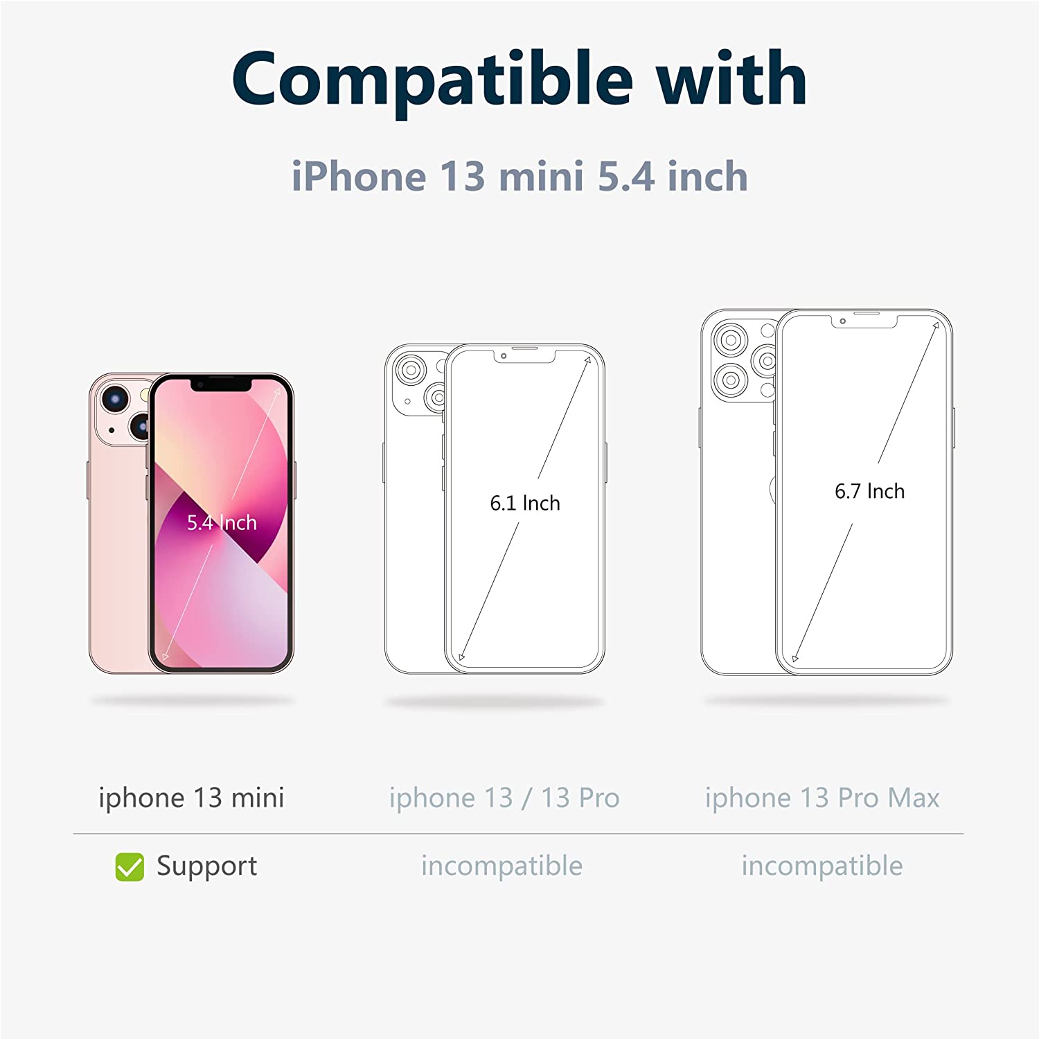 Lámina Vidrio Templado Full 3D Completa 21D iPhone 13 Mini