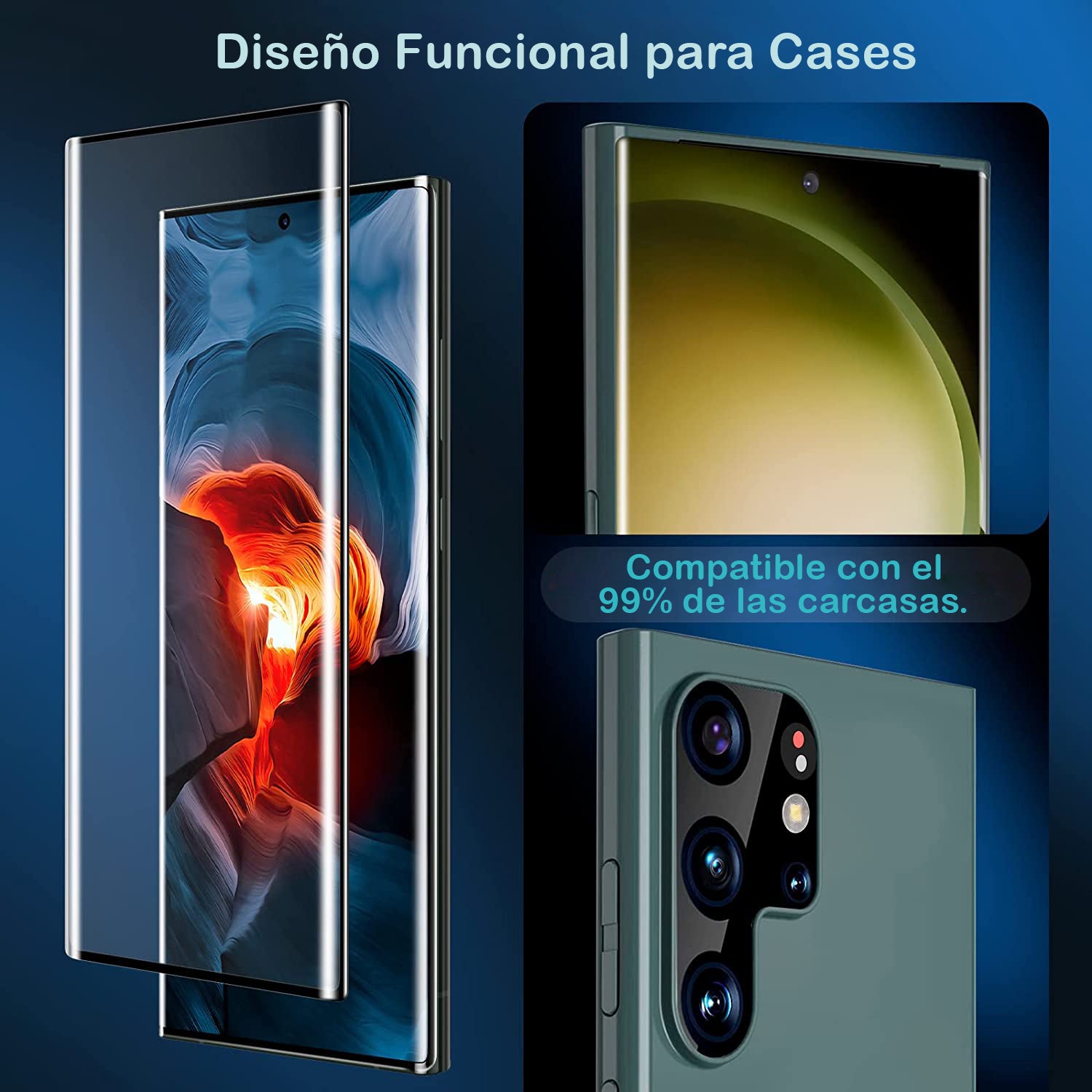 Lámina de Vidrio Templado 3D Samsung S23 Ultra