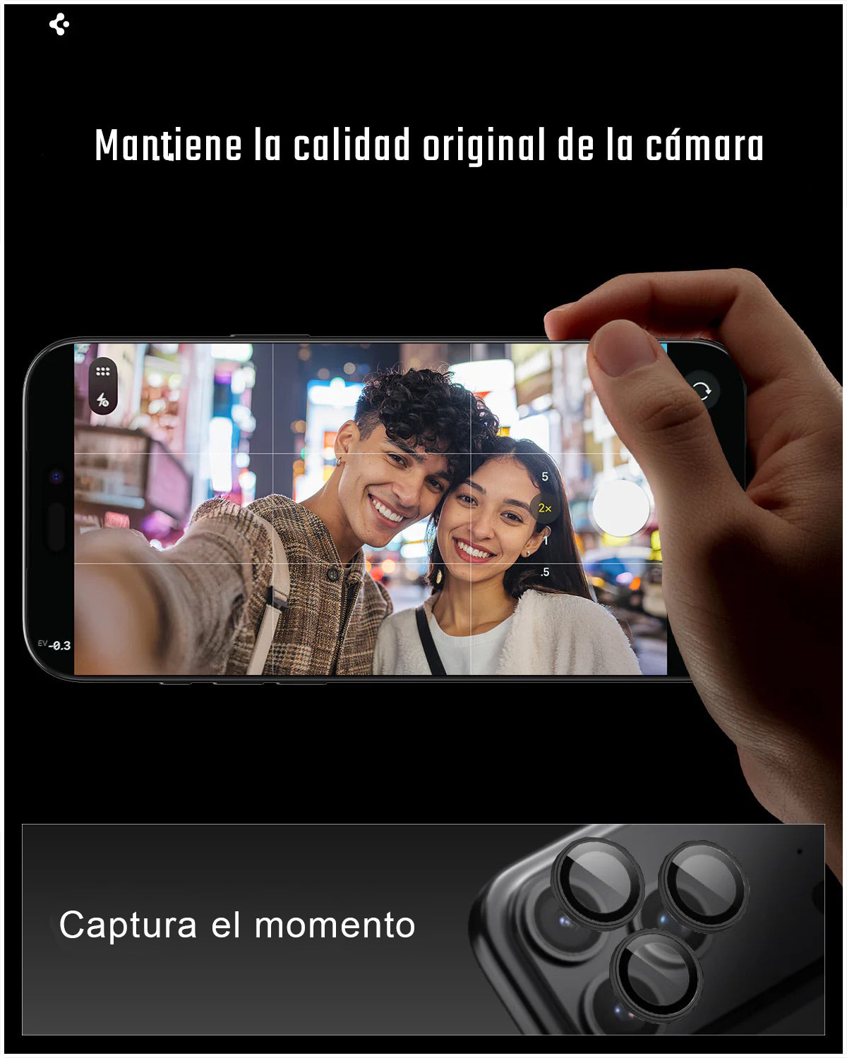 Protector de Lente de Cámara Spigen Optik Pro EZ Fit Para iPhone 17 Pro Max / 17 Pro – Vidrio 9H