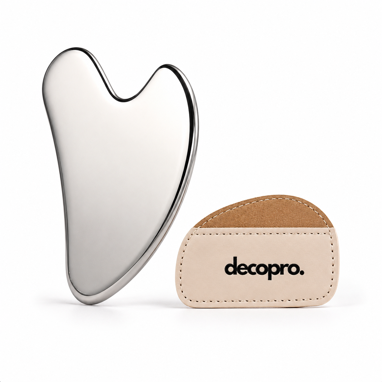 Gua Sha Masajeador Facial Drenaje Linfático + Funda / Decopro