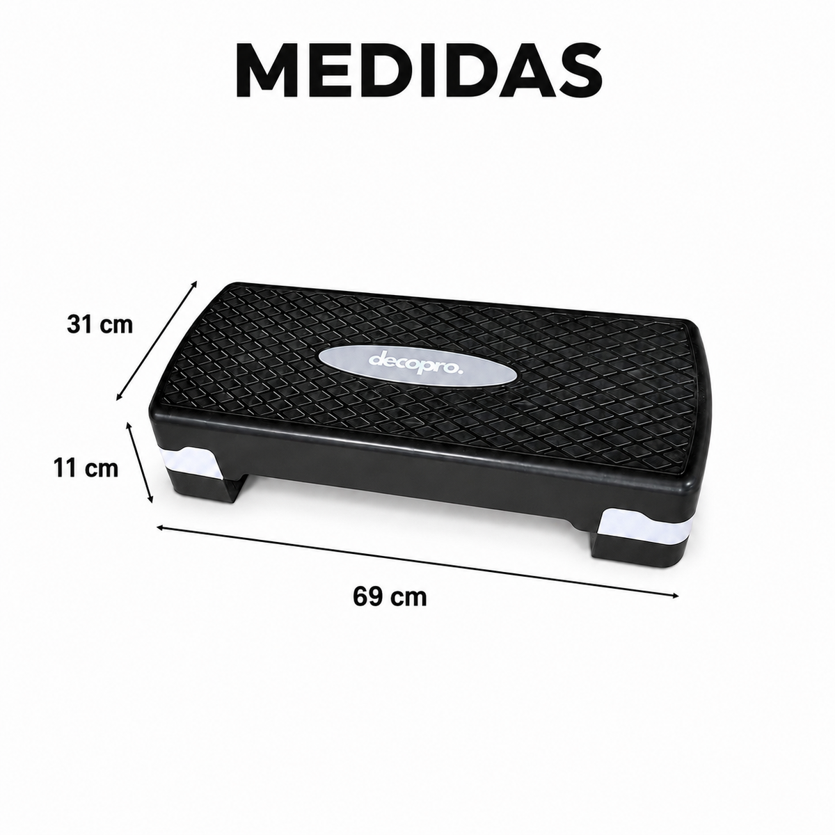 Step Aeróbico Decopro Antideslizante – Plataforma de Ejercicio para Cardio y Fitness