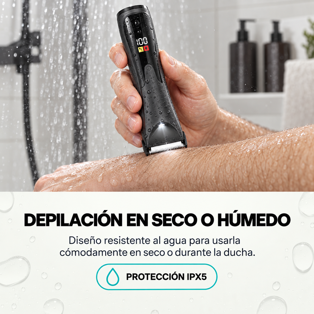 Depiladora Corporal Cellbox — Cuchilla Cerámica, Luz LED y Resistente al Agua IPX5