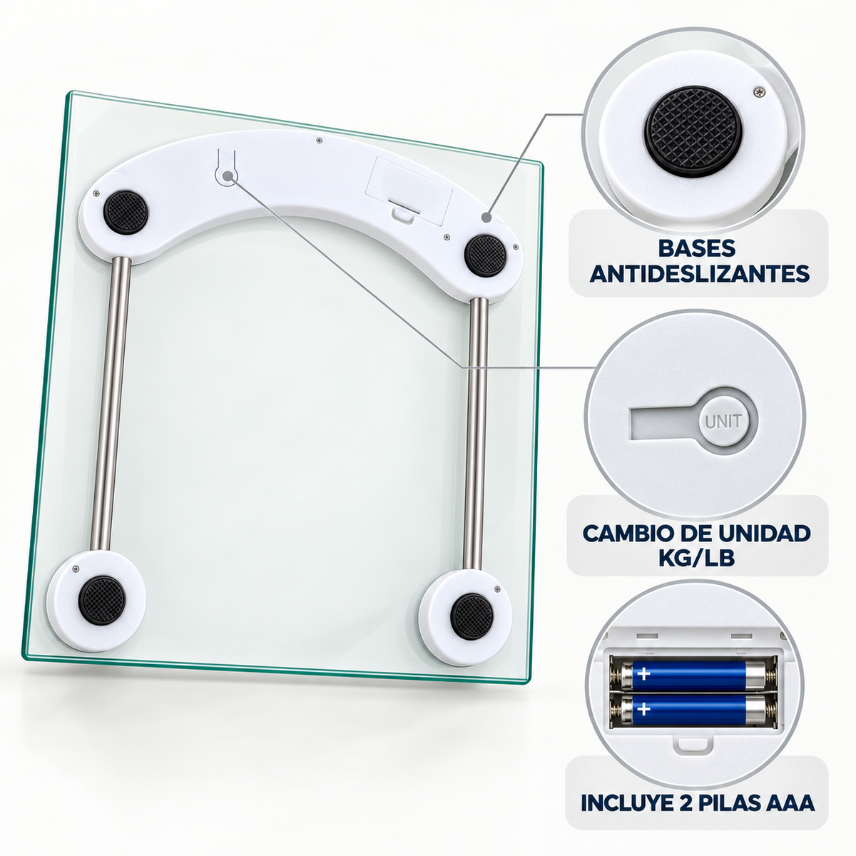 Báscula / Balanza Digital de Baño Decopro de Vidrio Templado - Hasta 180 Kg