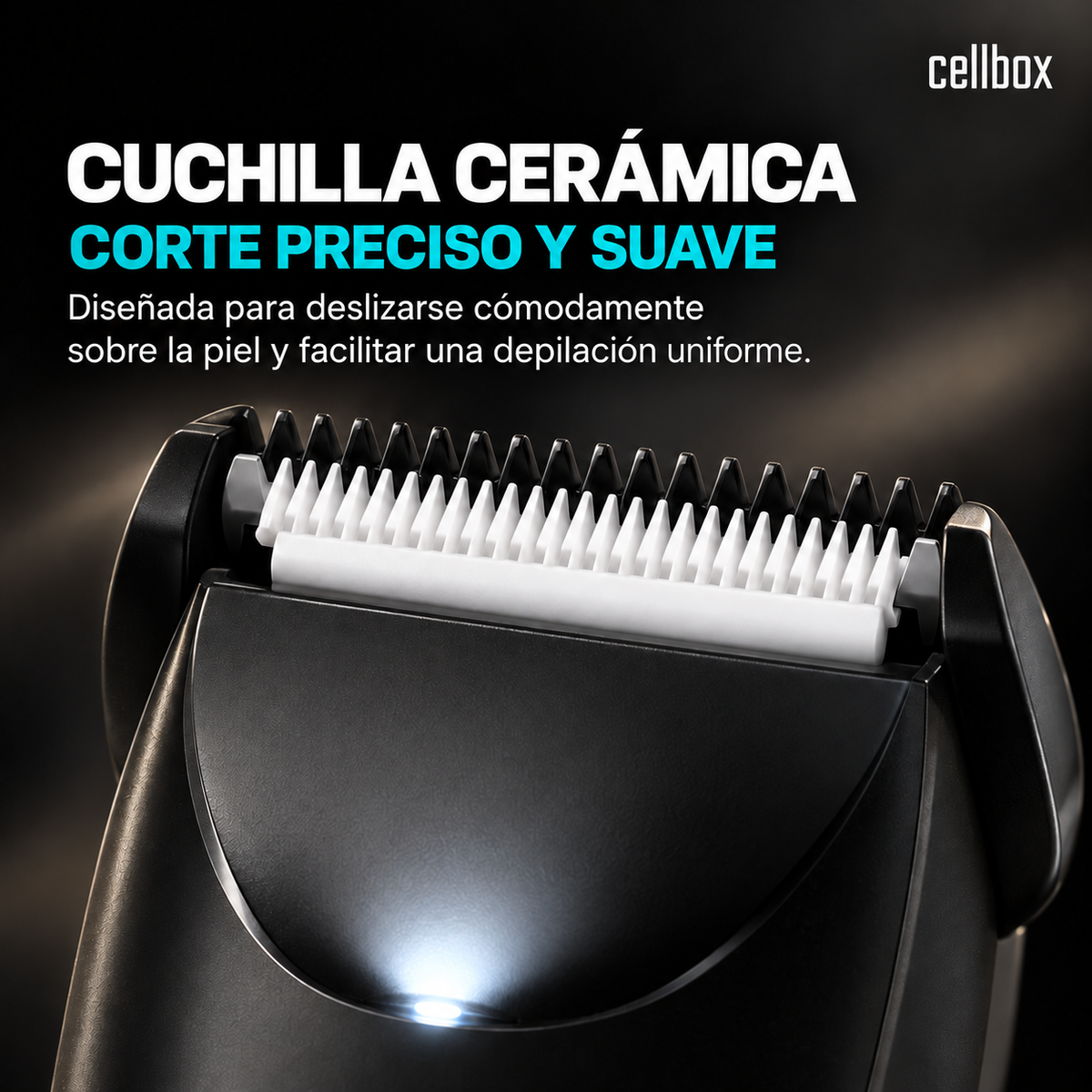 Depiladora Corporal Cellbox — Cuchilla Cerámica, Luz LED y Resistente al Agua IPX5