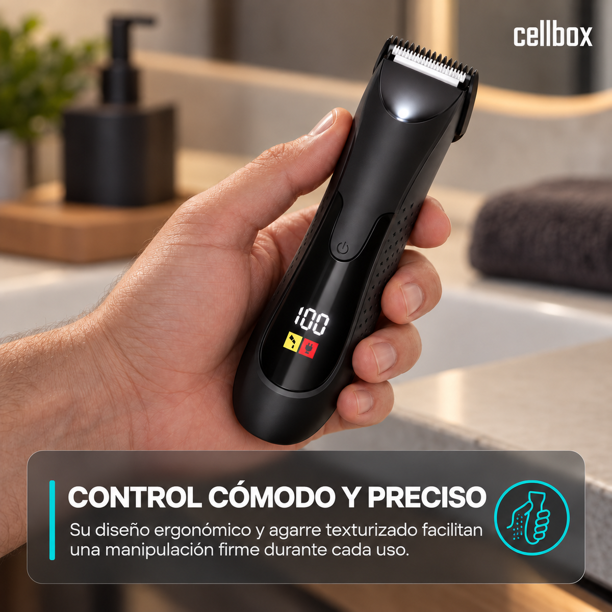 Depiladora Corporal Cellbox — Cuchilla Cerámica, Luz LED y Resistente al Agua IPX5