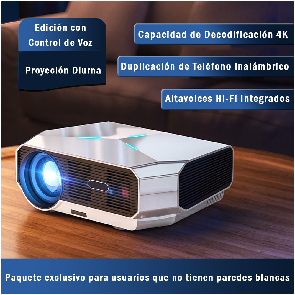 Proyector XDR Ultra HD 4K – 270W, Corrección de Ángulo, Altavoces Hi-Fi, Proyección Diurna