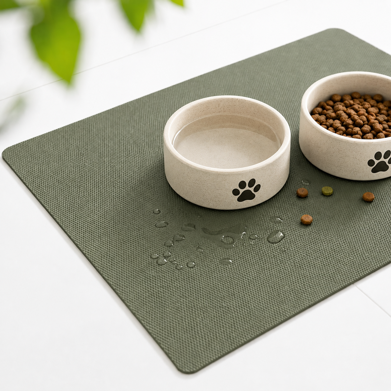 Alfombra Comedero Para Mascotas Gatos y Perro / 33x50cm