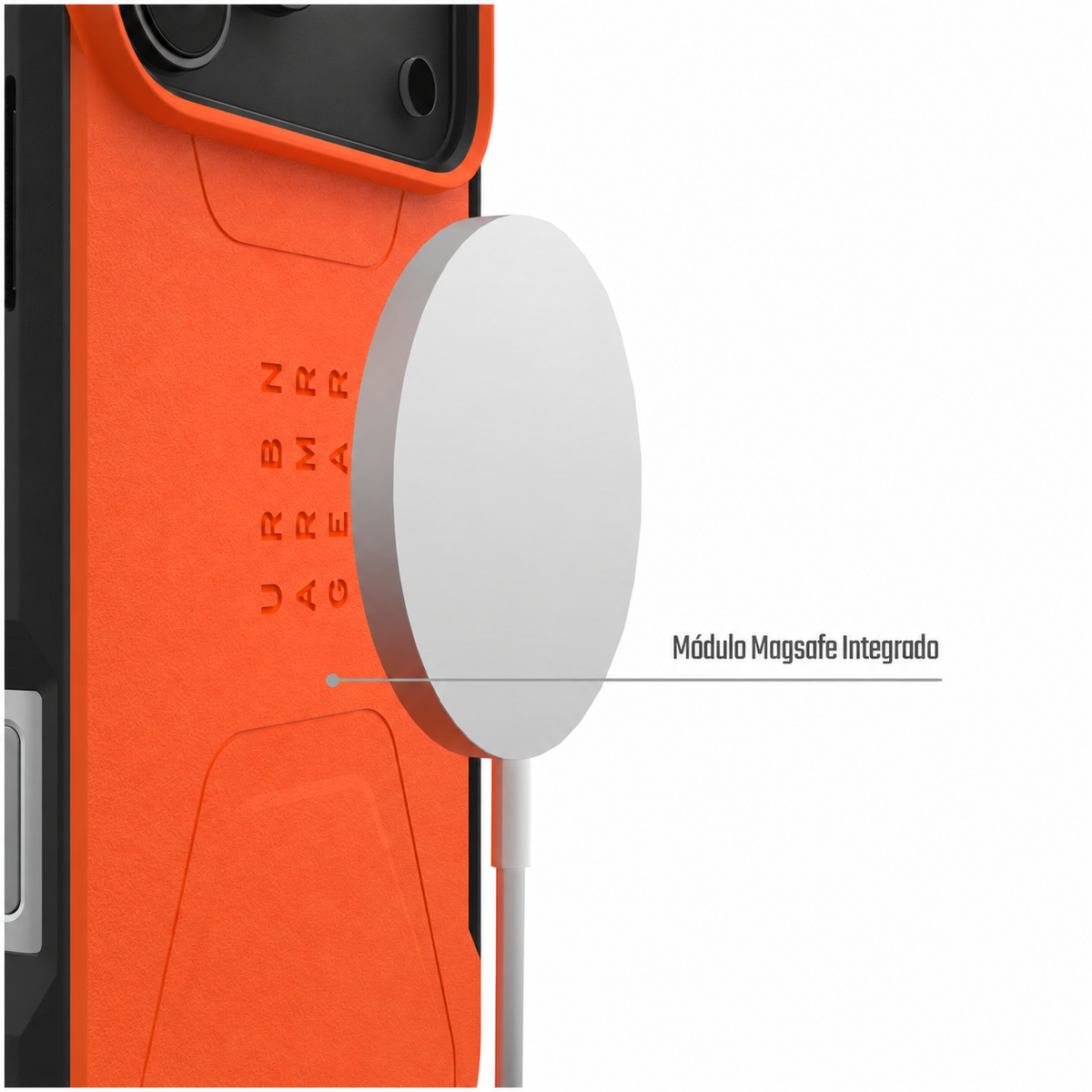 Carcasa / Funda Rugged Proteccion Profesional Para iPhone 18 Pro Max - Marca Uag Modelo Civilian Compatible Con Magsafe - Naranja