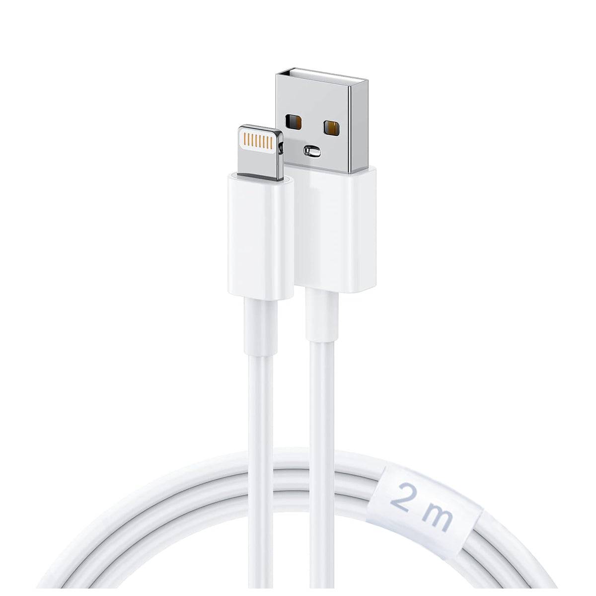 Cable USB a Lightning Certificado MFi — Carga y Datos 2 Metros