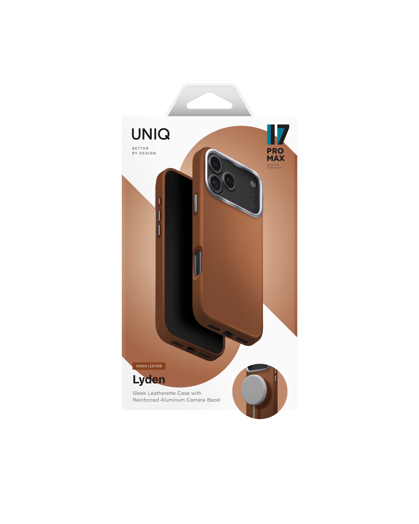 Carcasa Uniq Lyden Cuero Magsafe iPhone 17 Pro Max - Cafe - PREVENTA - ENTREGA 10 OCTUBRE
