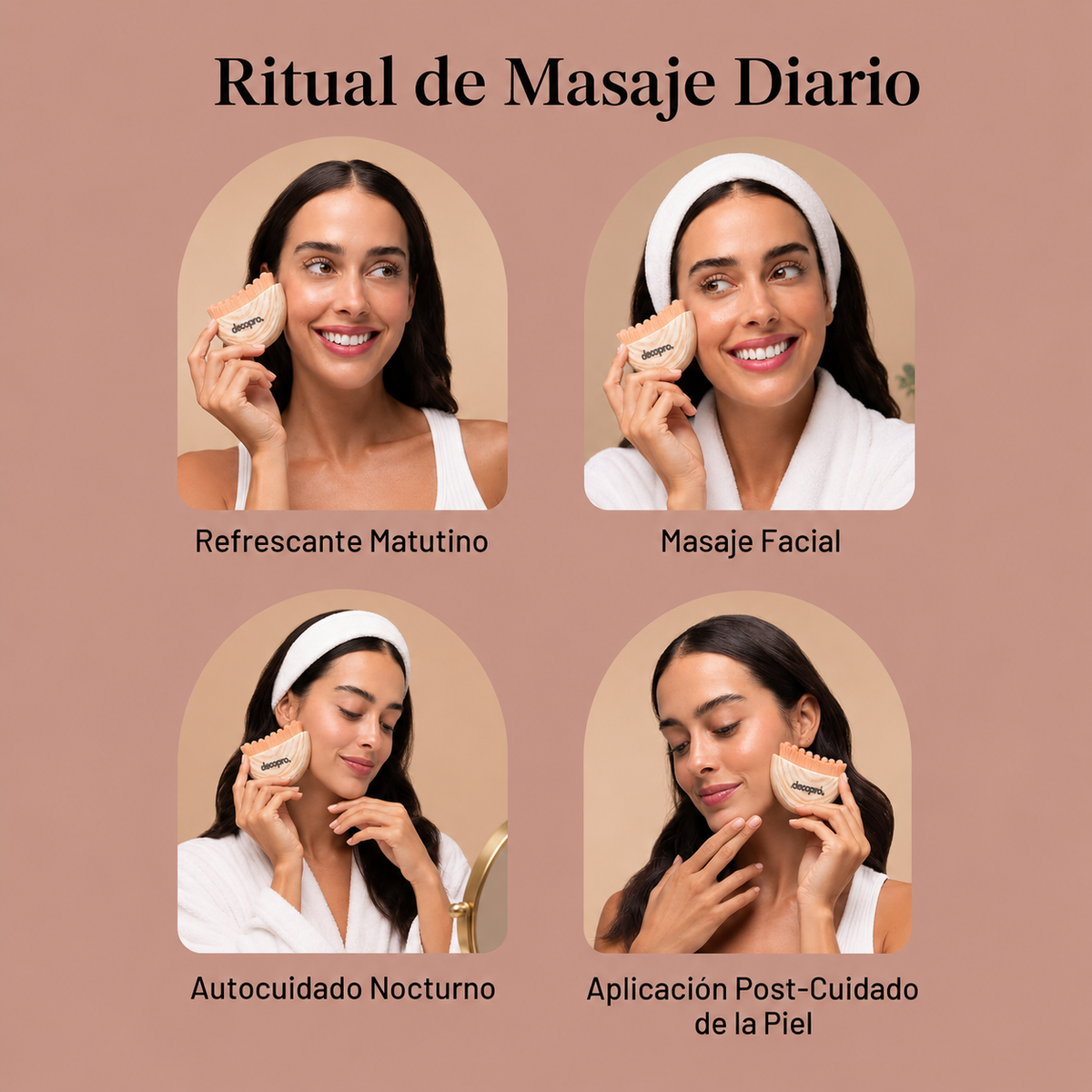 Cepillo de Masaje Facial Decopro con Cerdas Hipoalergénicas – Drenaje Linfático y Cuidado de la Piel