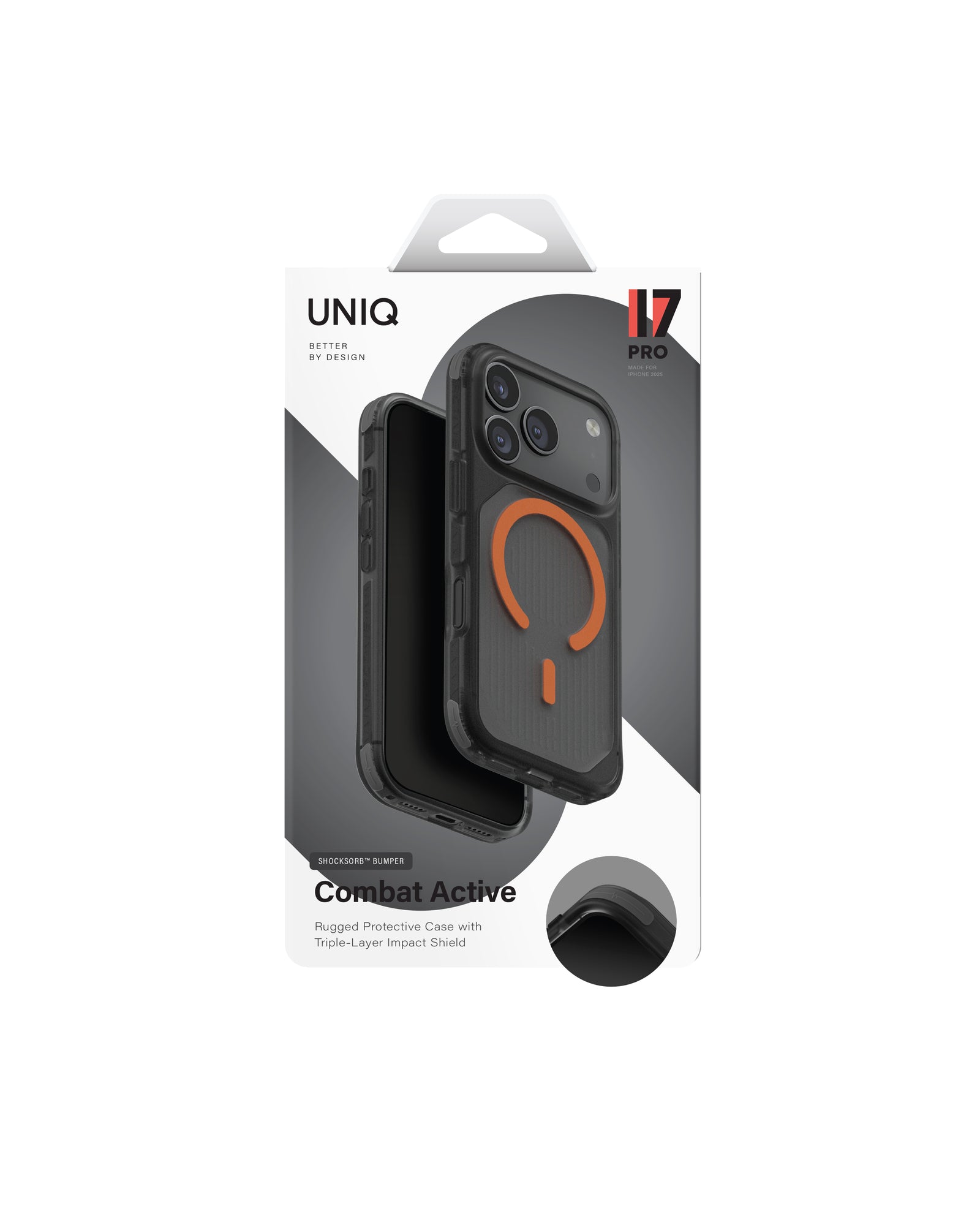 Carcasa Uniq Combat Active Magsafe iPhone 17 Pro - Negra - PREVENTA - ENTREGA 10 OCTUBRE