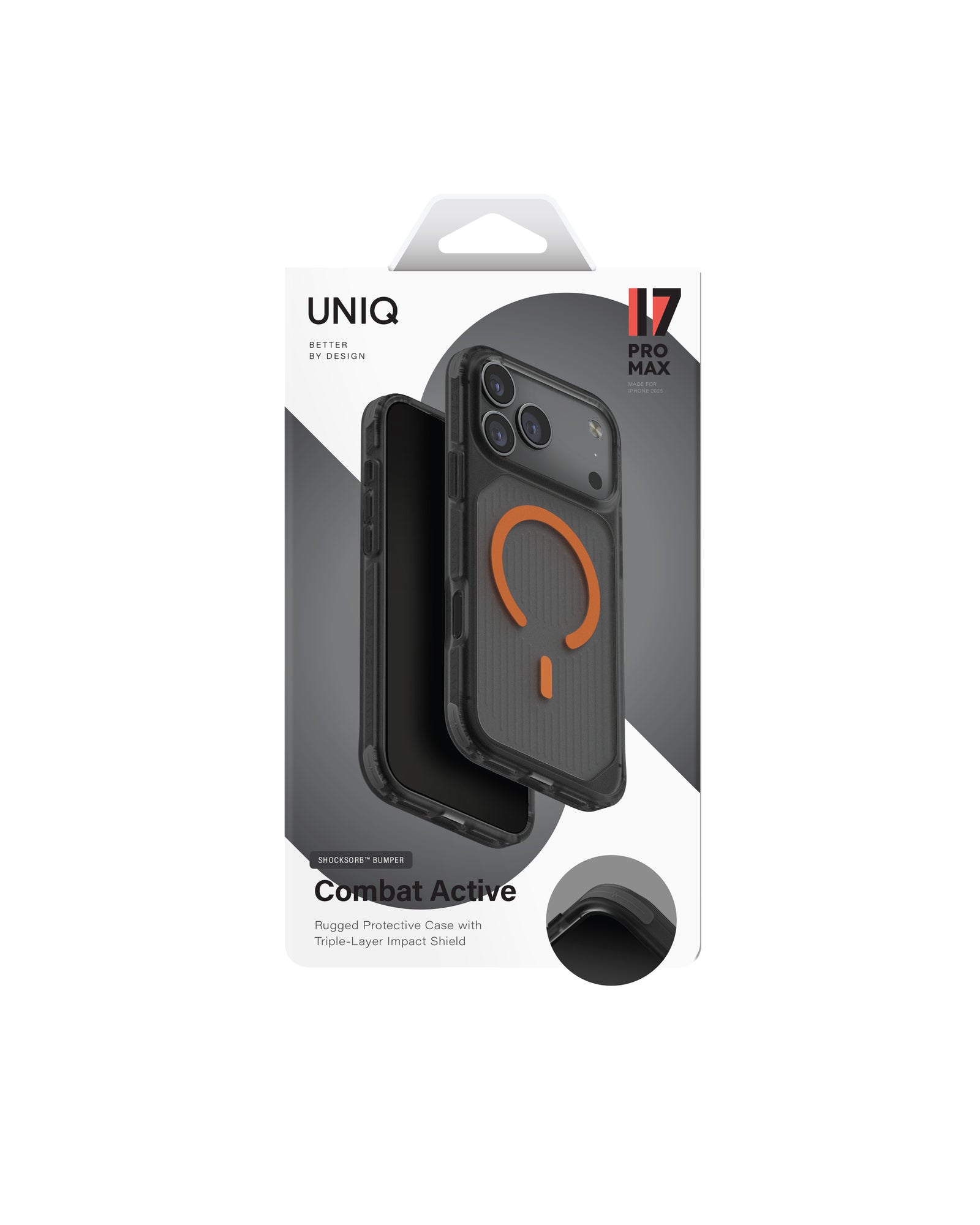 Carcasa Uniq Combat Active Magsafe iPhone 17 Pro Max - Negra - PREVENTA - ENTREGA 10 OCTUBRE