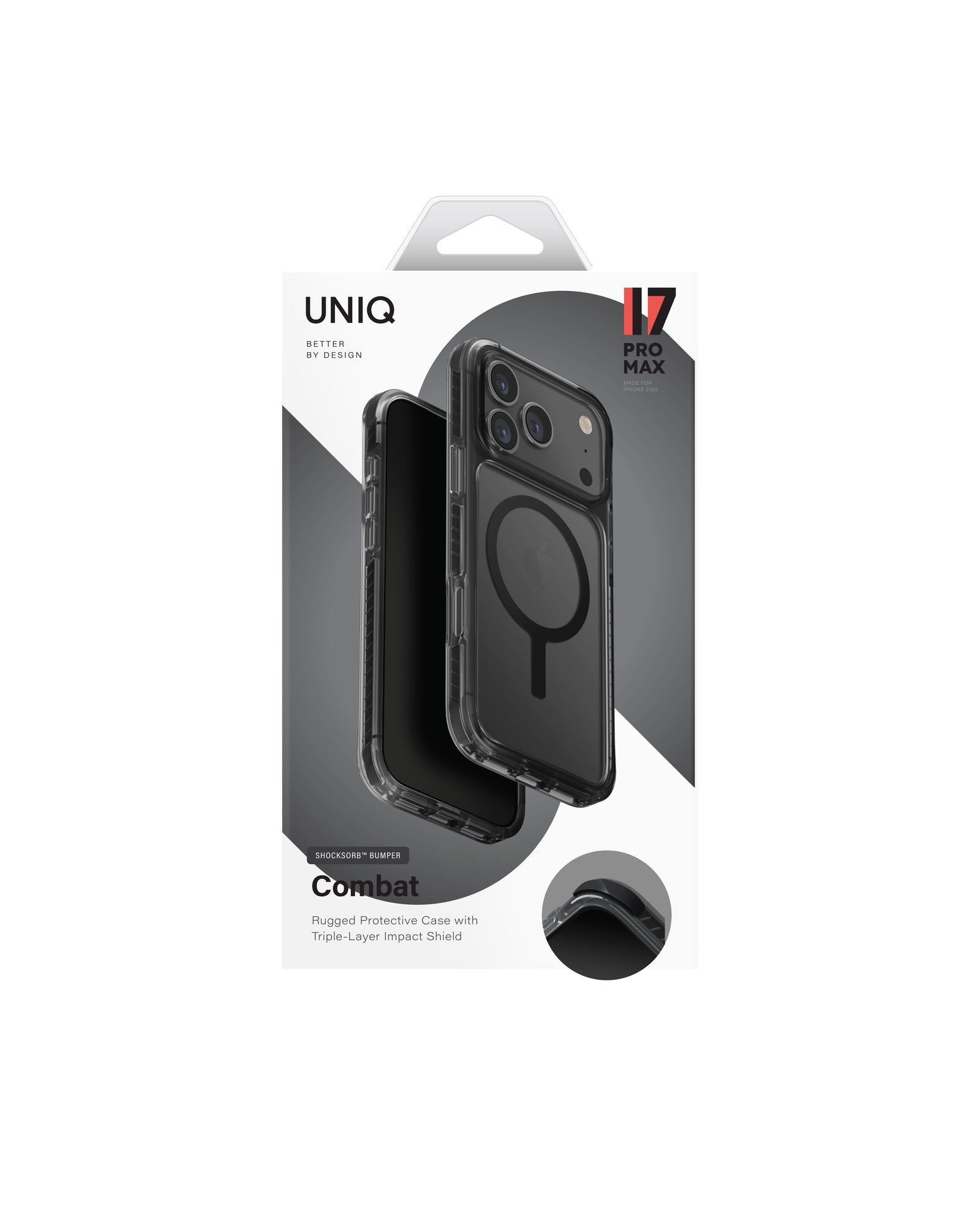 Carcasa Uniq Combat Magsafe iPhone 17 Pro Max - Negra - PREVENTA - ENTREGA 10 OCTUBRE