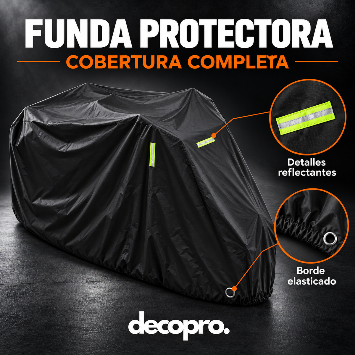 Funda Impermeable Cubre Moto Y Bicicleta Con Reflectantes Y Bolso / Filtro UV XXL