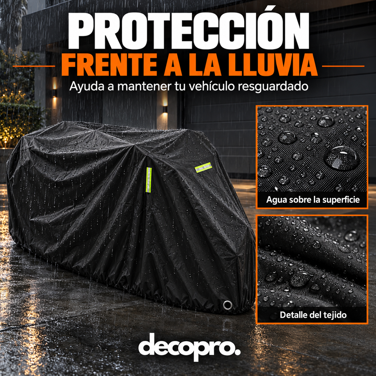 Funda Impermeable Cubre Moto Y Bicicleta Con Reflectantes Y Bolso / Filtro UV XXL