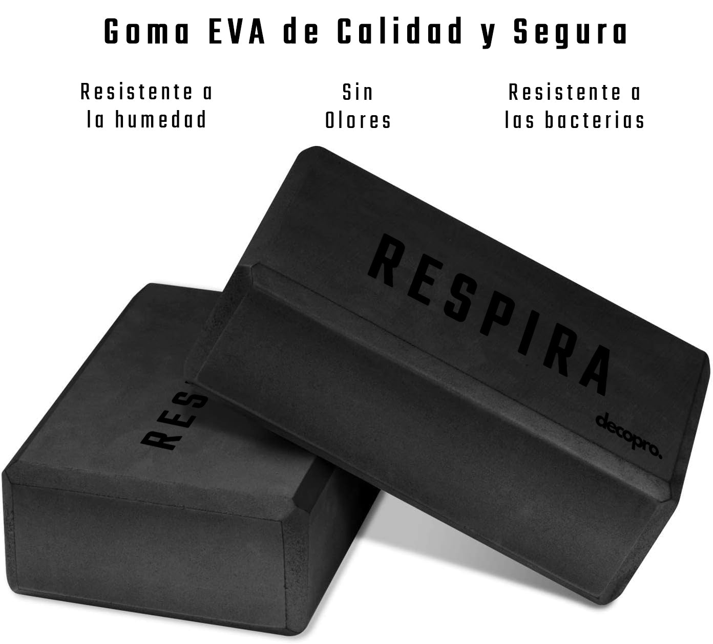 Bloque / Cubo de Yoga – Espuma EVA sin Látex, Antideslizante y Ligero con Bordes Biselados – Ideal para Yoga, Pilates, Meditación y Estiramientos