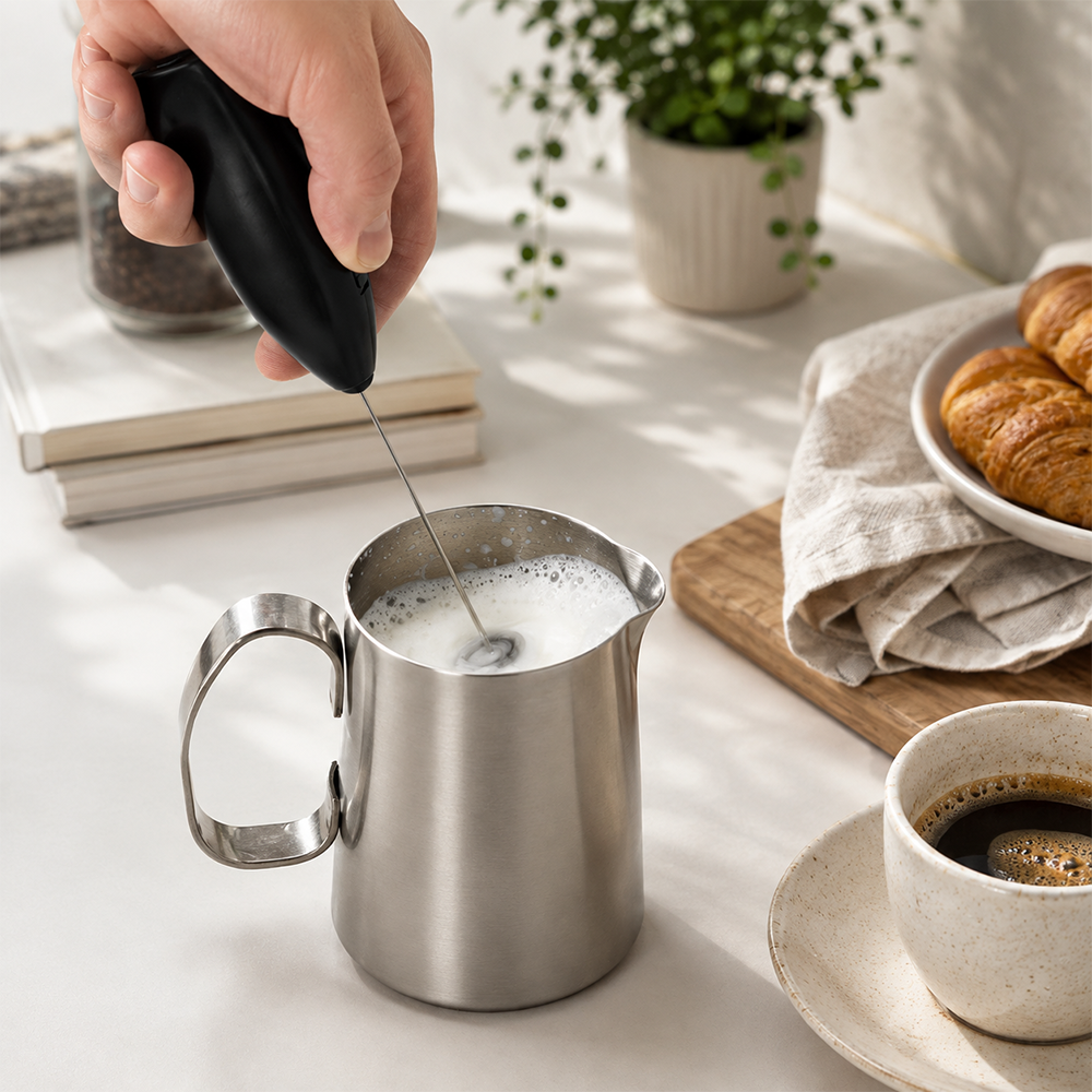 Espumador de Leche a Pilas / Negro – 20 cm