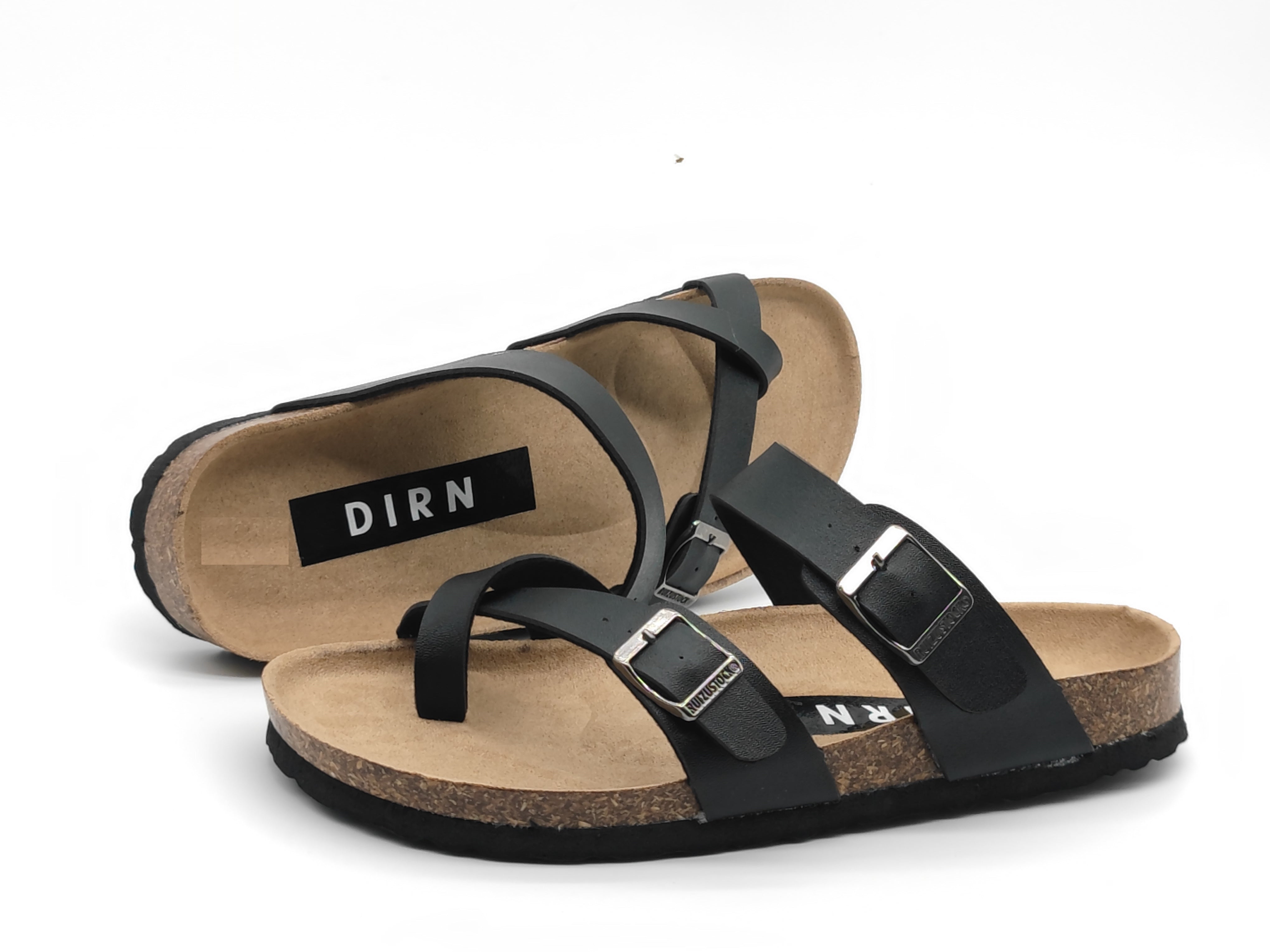 Sandalias Dirn Doble Correa Negra – Comodidad Anatómica y Suela Antideslizante | Cellbox Chile