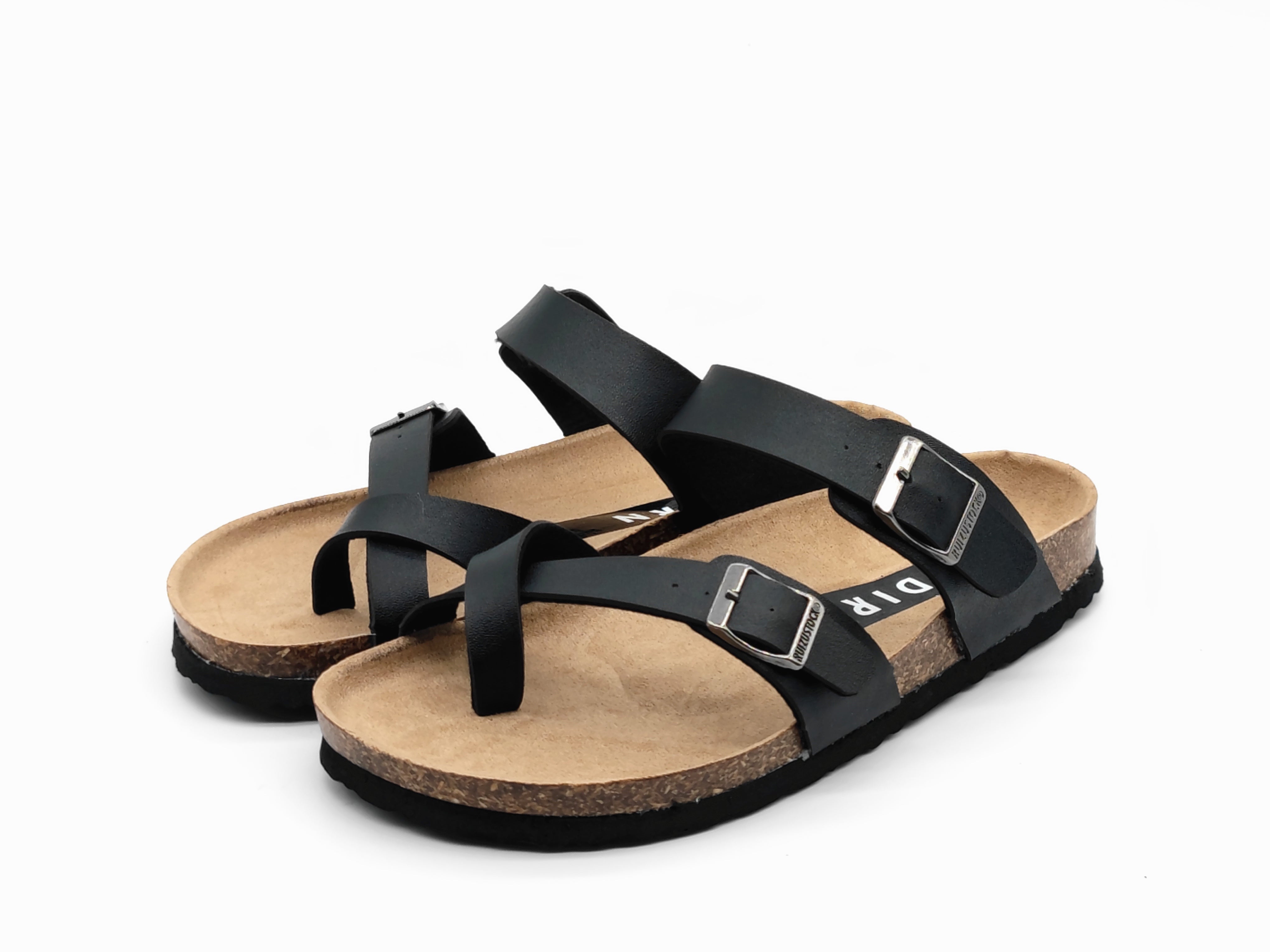 Sandalias Dirn Doble Correa Negra – Comodidad Anatómica y Suela Antideslizante | Cellbox Chile