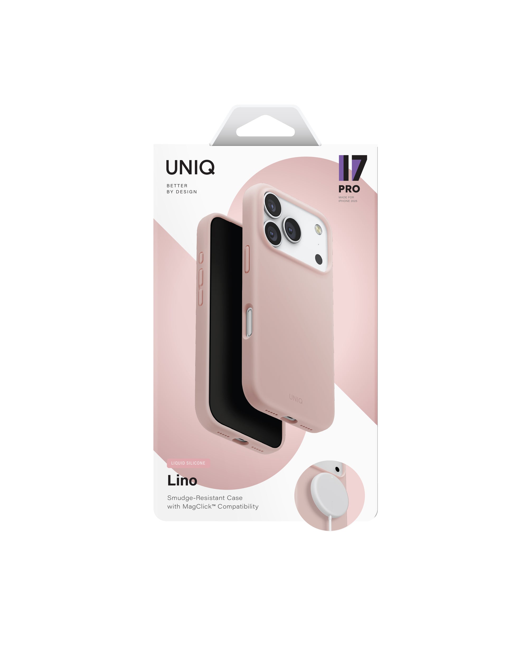 Carcasa Uniq Lino Silicona Magsafe iPhone 17 Pro - Rosa - PREVENTA - ENTREGA 10 OCTUBRE