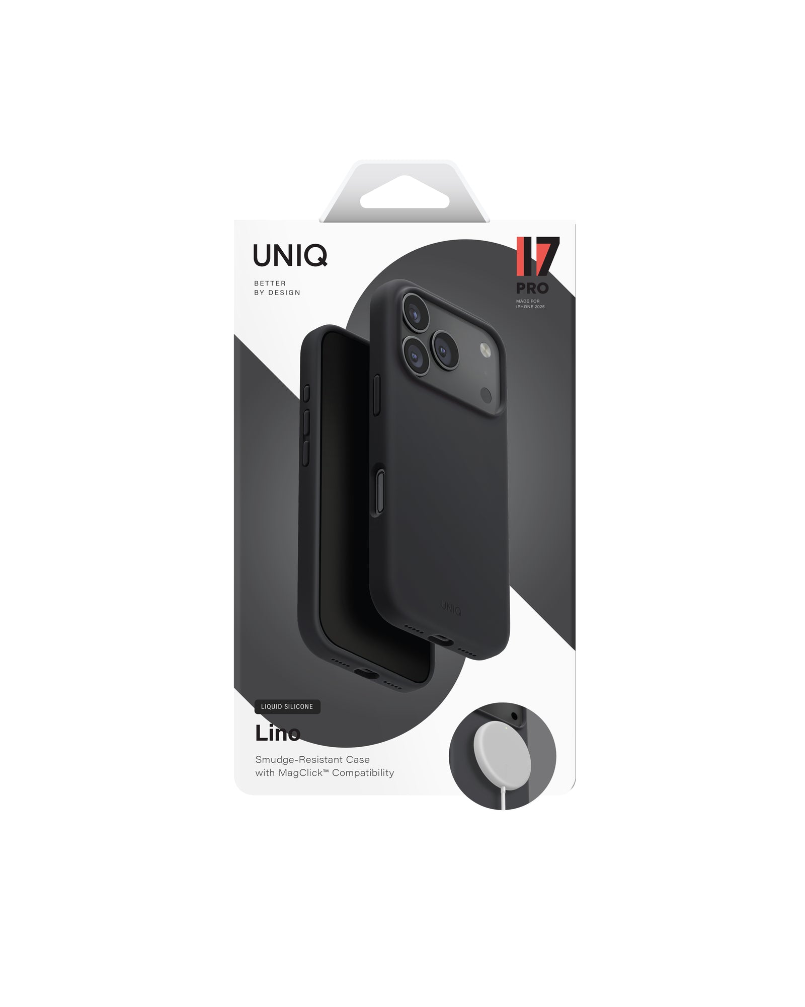 Carcasa Uniq Lino Silicona Magsafe iPhone 17 Pro - Gris Oscura - PREVENTA - ENTREGA 10 OCTUBRE