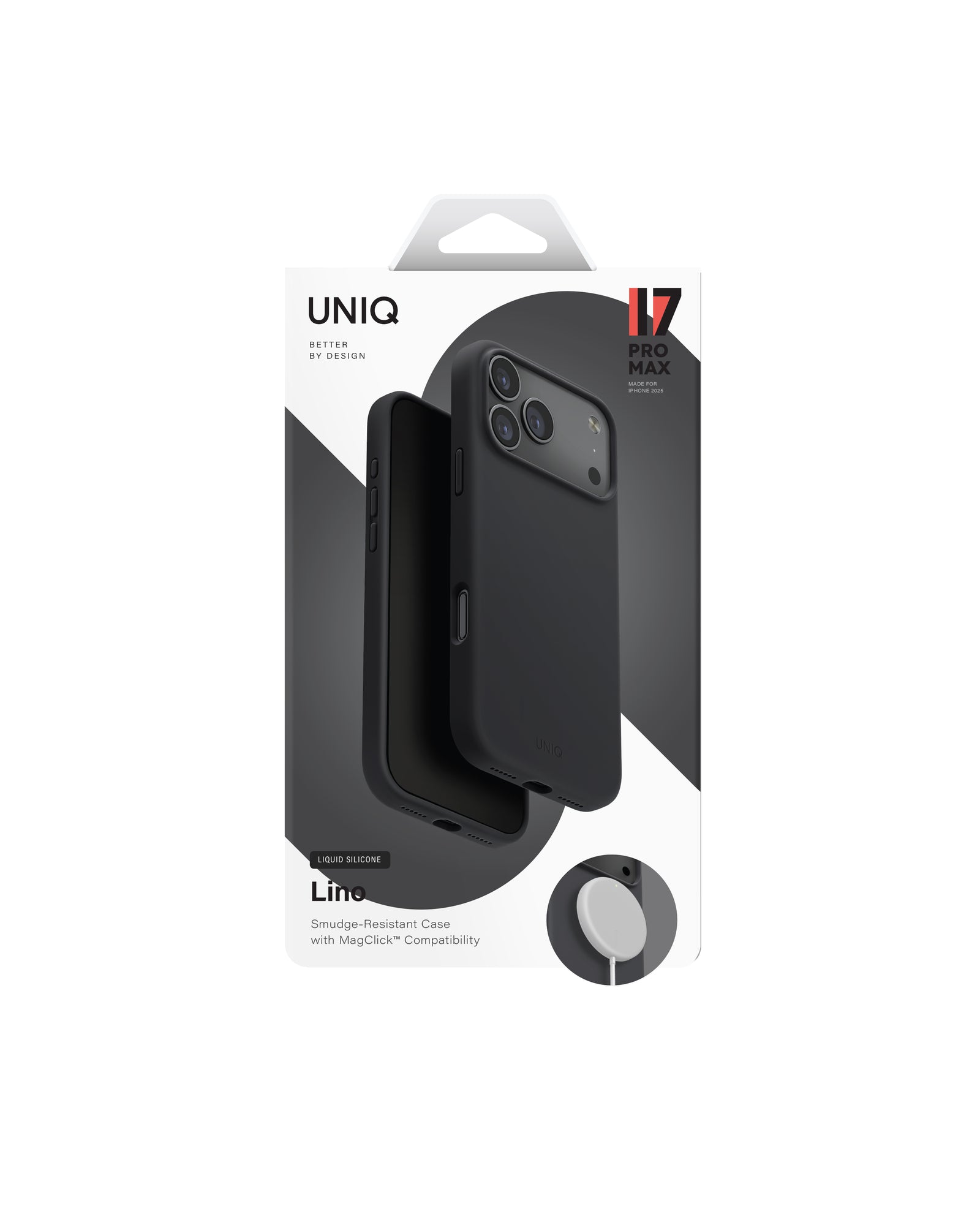 Carcasa Uniq Lino Silicona Magsafe iPhone 17 Pro Max - Gris Oscura - PREVENTA - ENTREGA 10 OCTUBRE