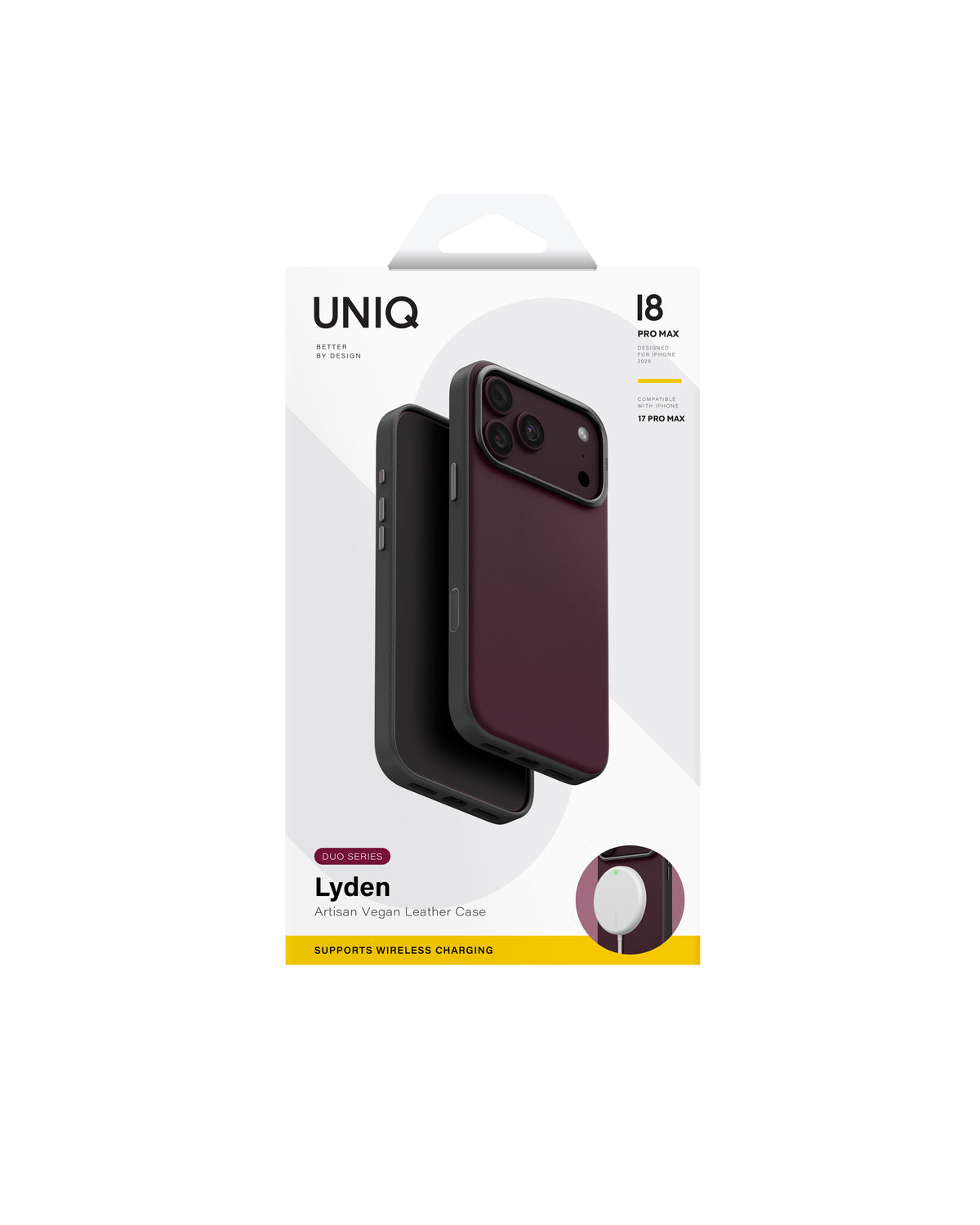 Carcasa Uniq Lyden DS Cuero Magsafe iPhone 18 Pro Max - Vino